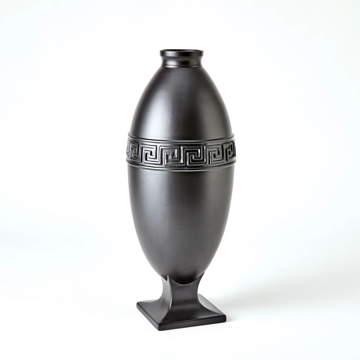 Global Views Black Greek Key Vase & Bowl Clearance - Image 6