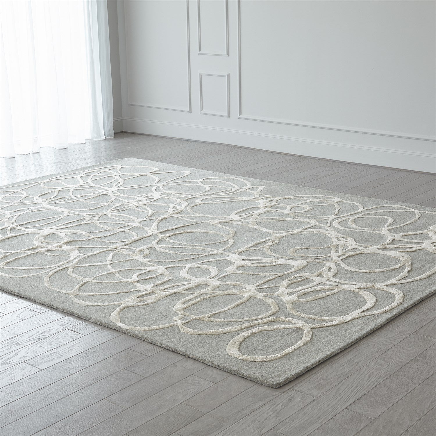 Global Views Grey Ivory Scribble Rug Clearance - Image 4
