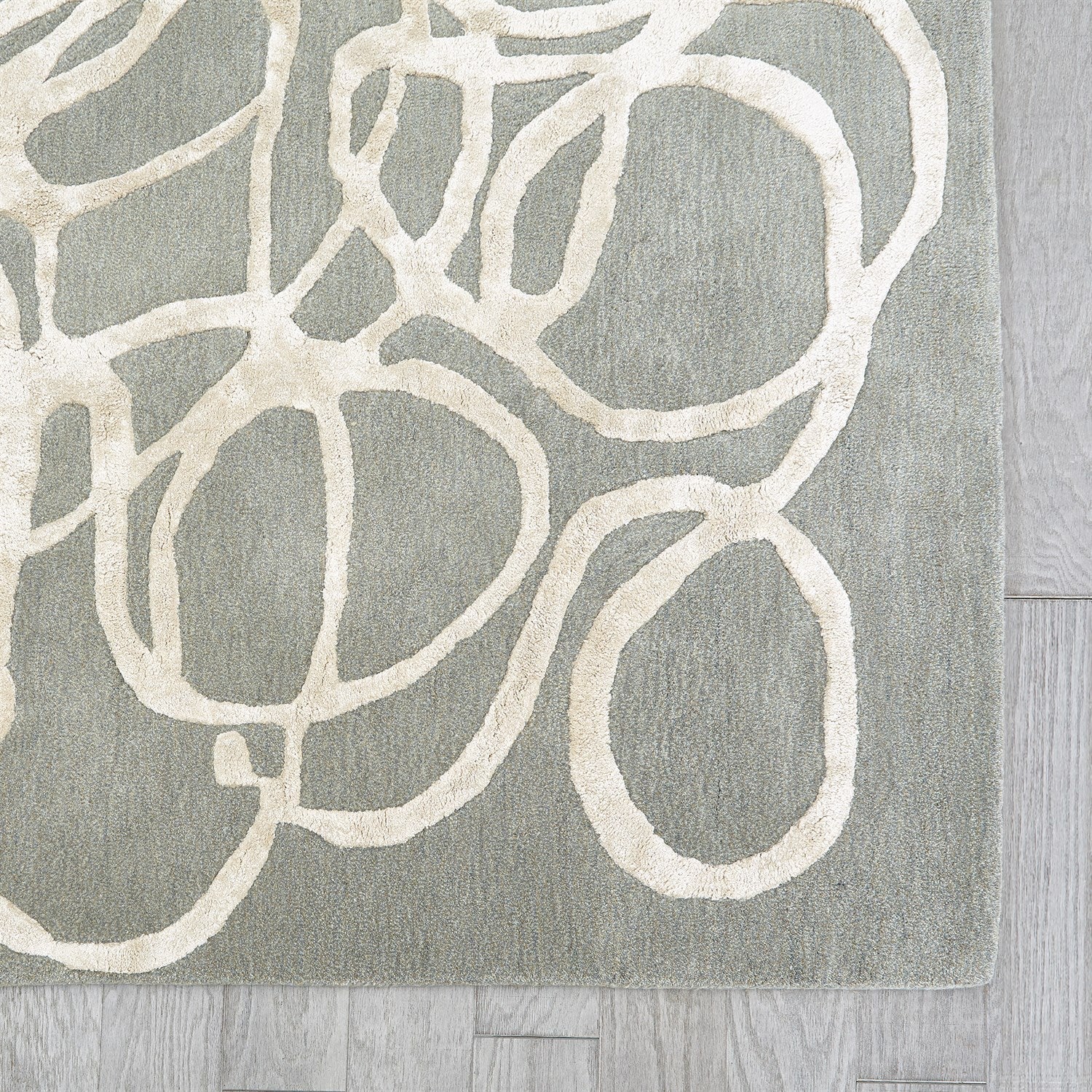 Global Views Grey Ivory Scribble Rug Clearance - Image 6