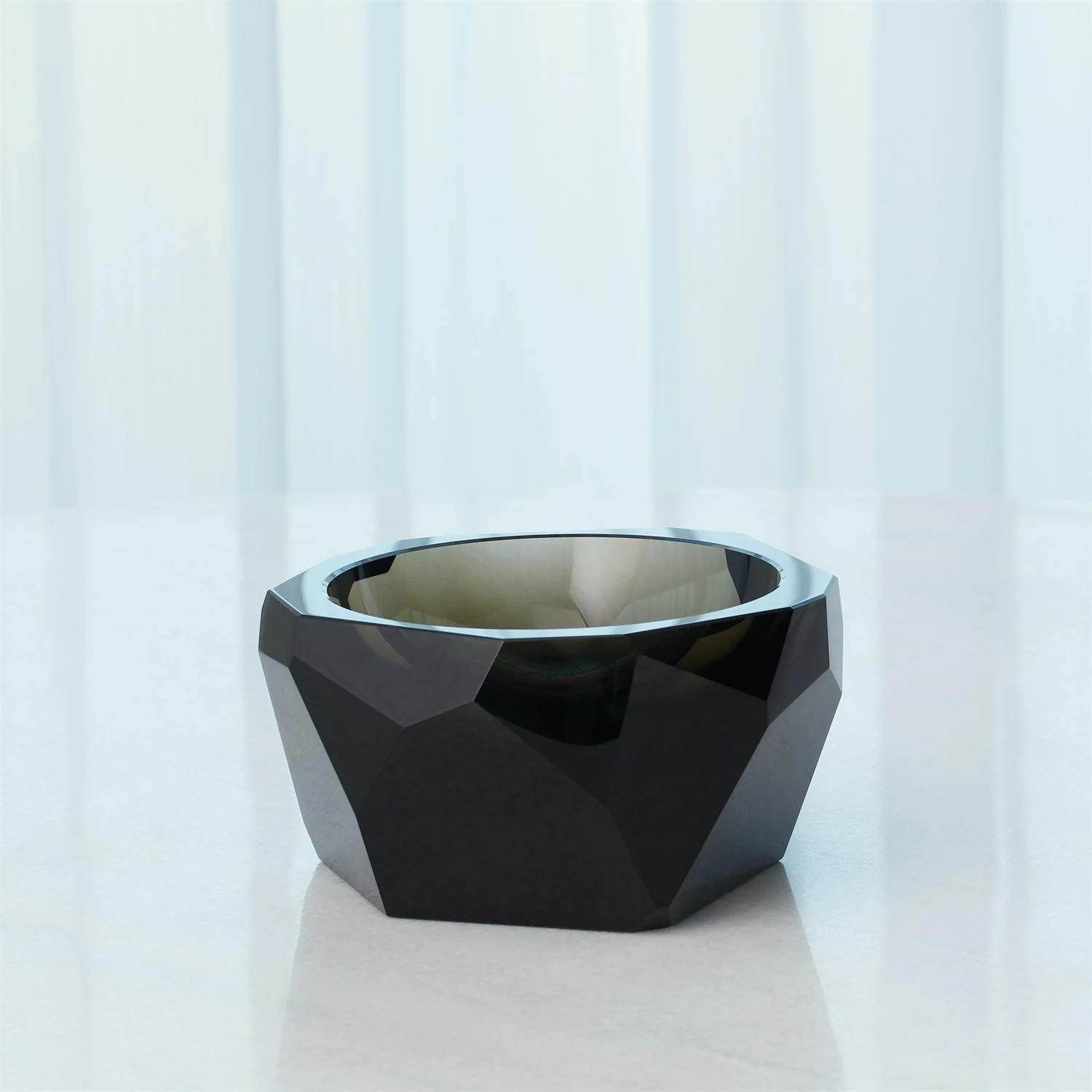 Global Views Grey Multi Facet Crystal Bowl Clearance - Image 2