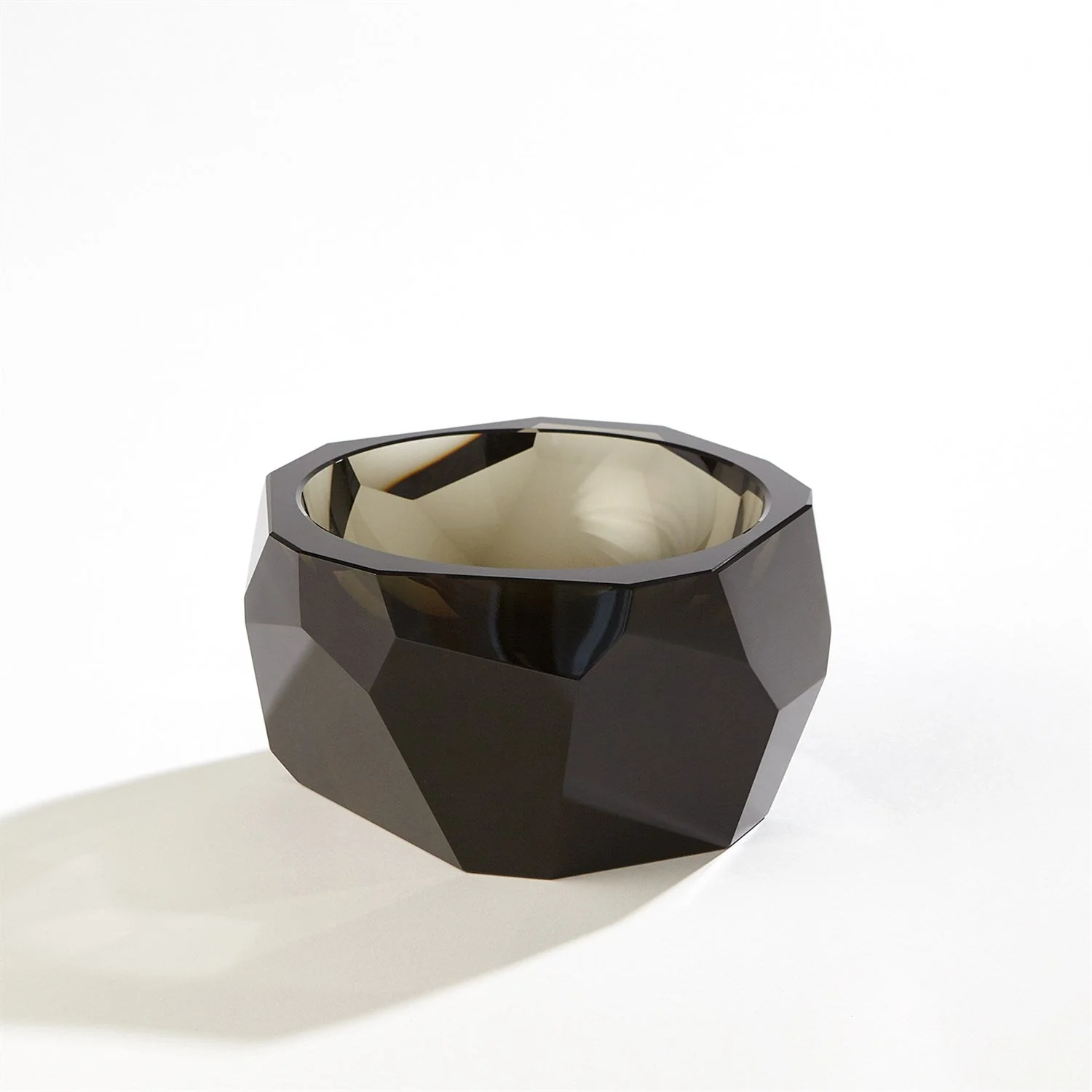 Global Views Grey Multi Facet Crystal Bowl Clearance - Image 4