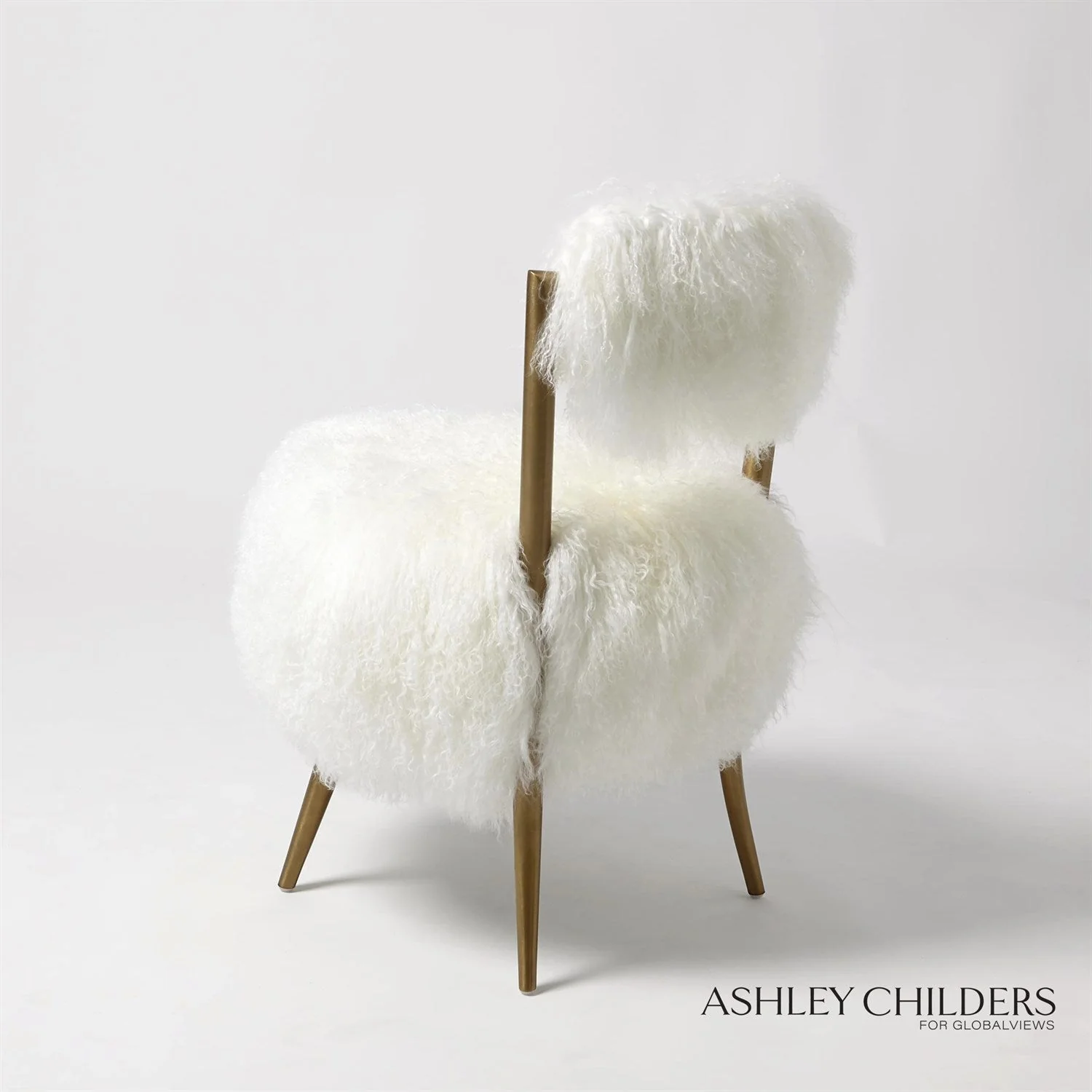 Global Views Hailey Chair-Mongolian Lamb by Ashley Childers - Image 6