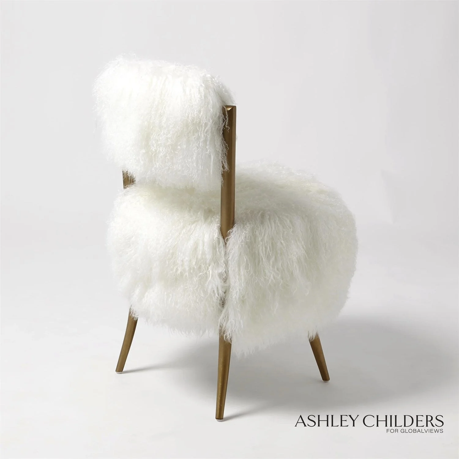 Global Views Hailey Chair-Mongolian Lamb by Ashley Childers - Image 8