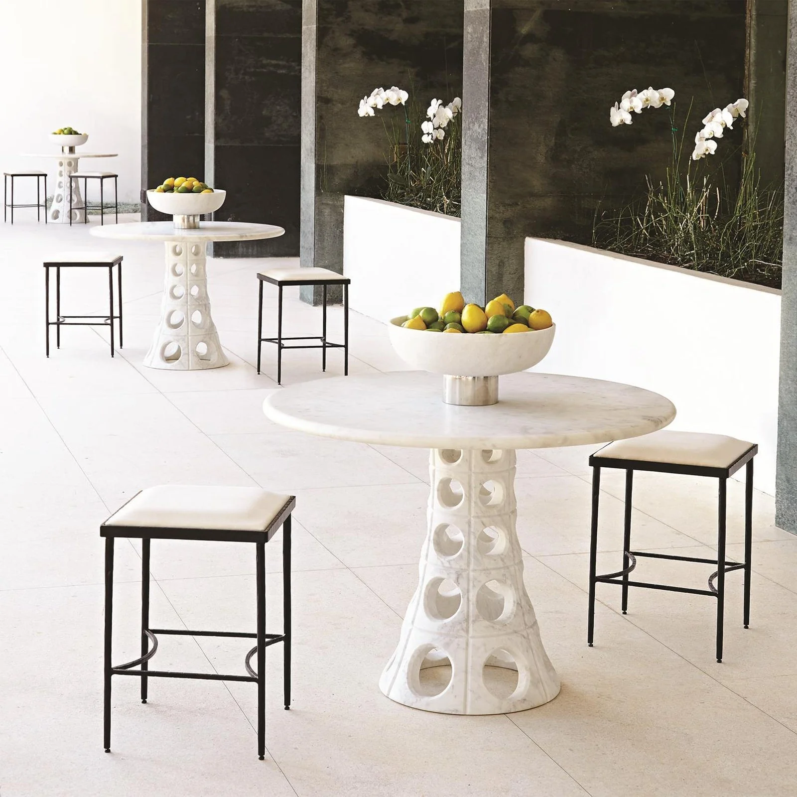 Global Views Hammered Counter Stool - Image 4