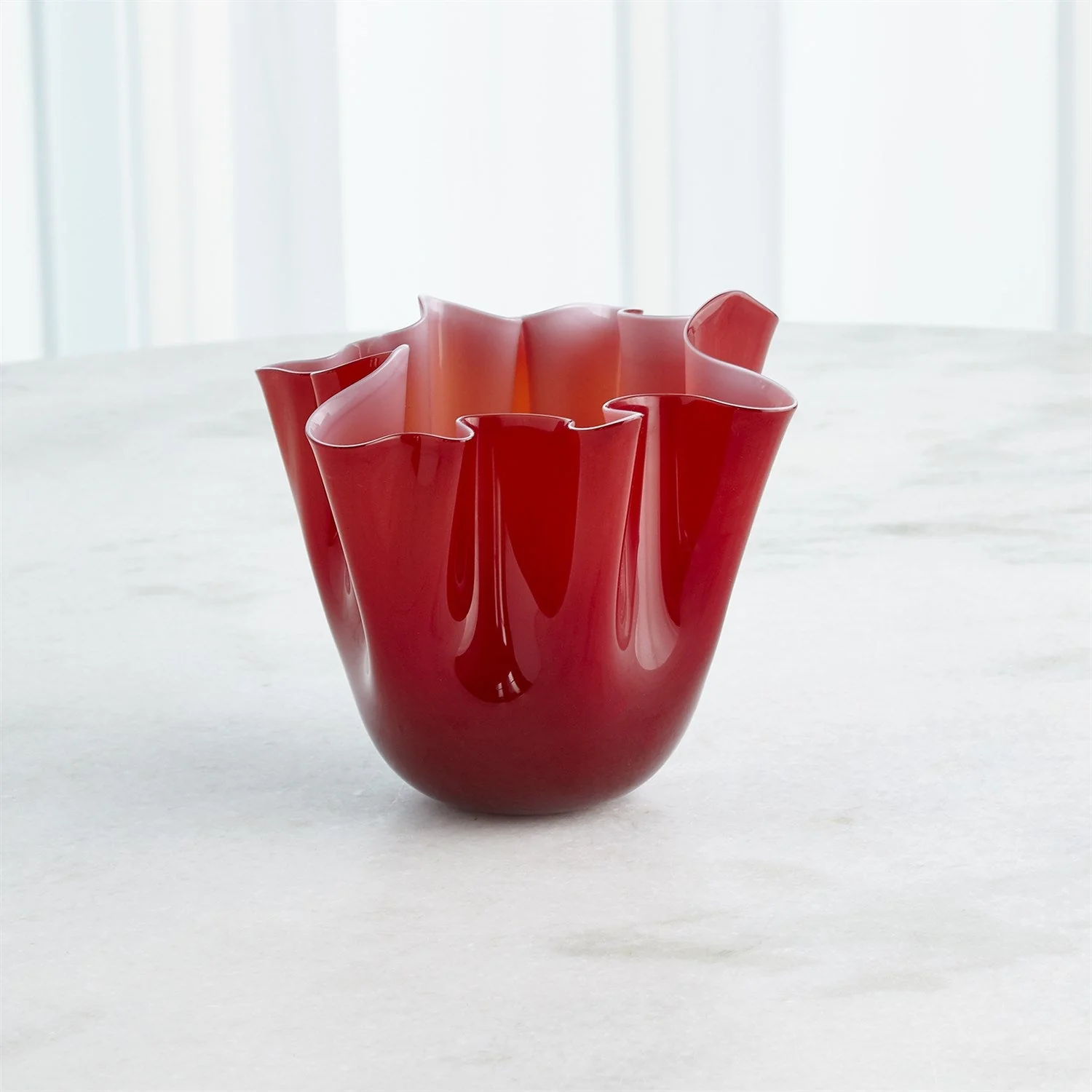 Global Views Handkerchief Vase - Deep Red - Image 6