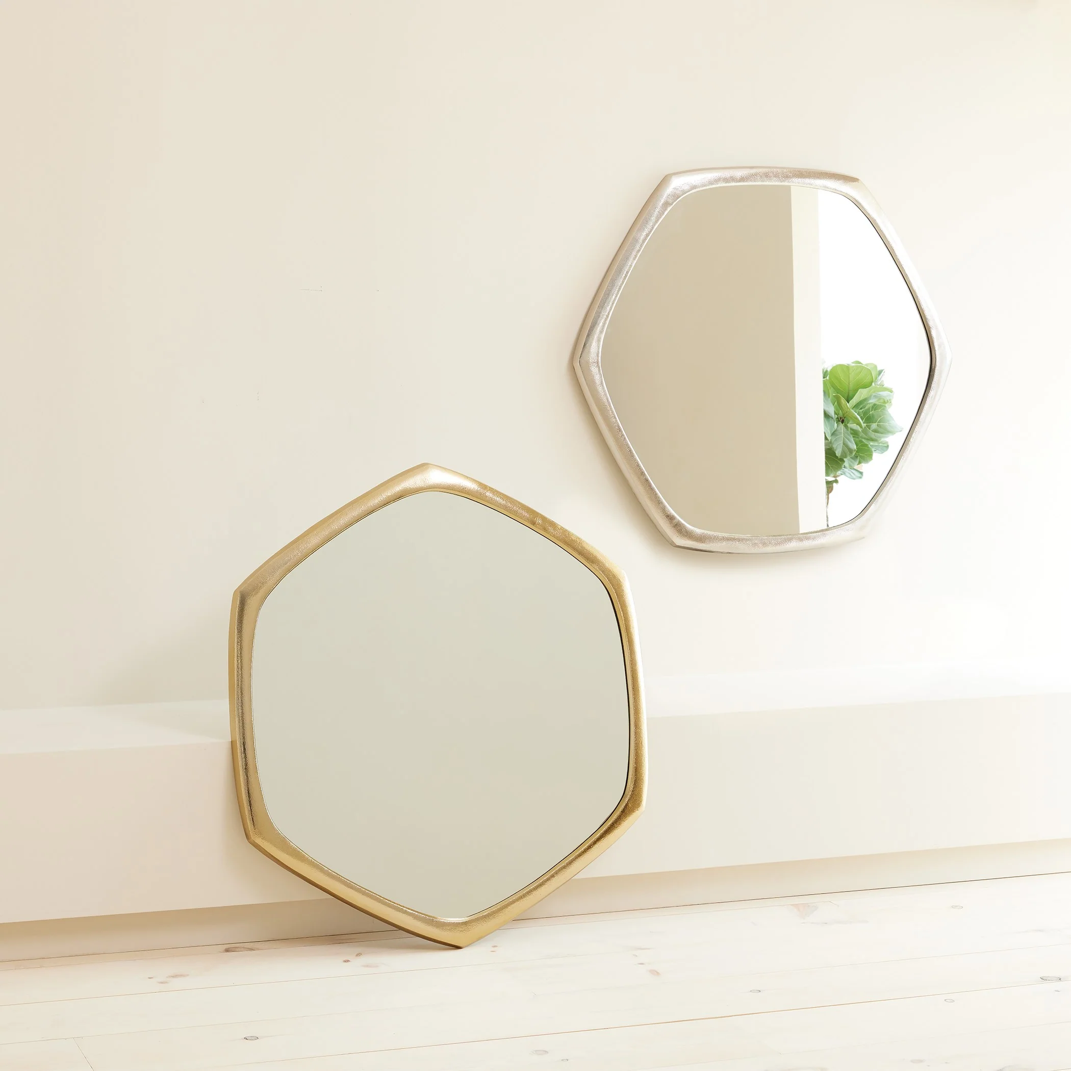 Global Views Hexagon Mirror Nickel - Image 8