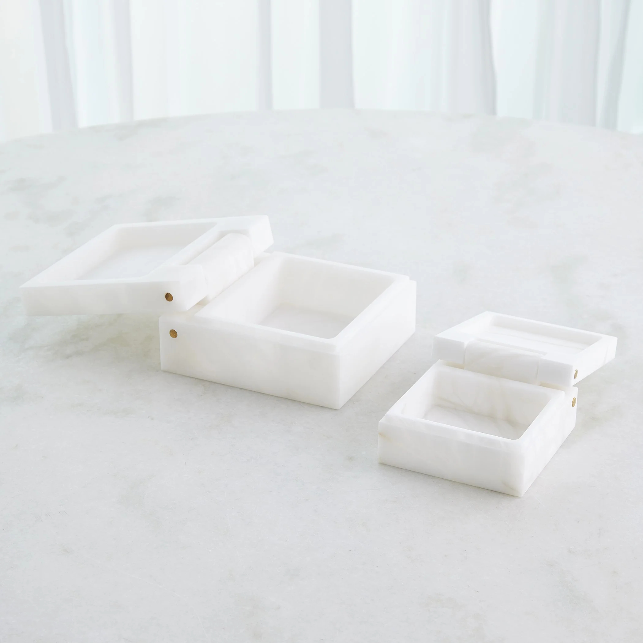 Global Views Hinged Alabaster Box White - Image 12