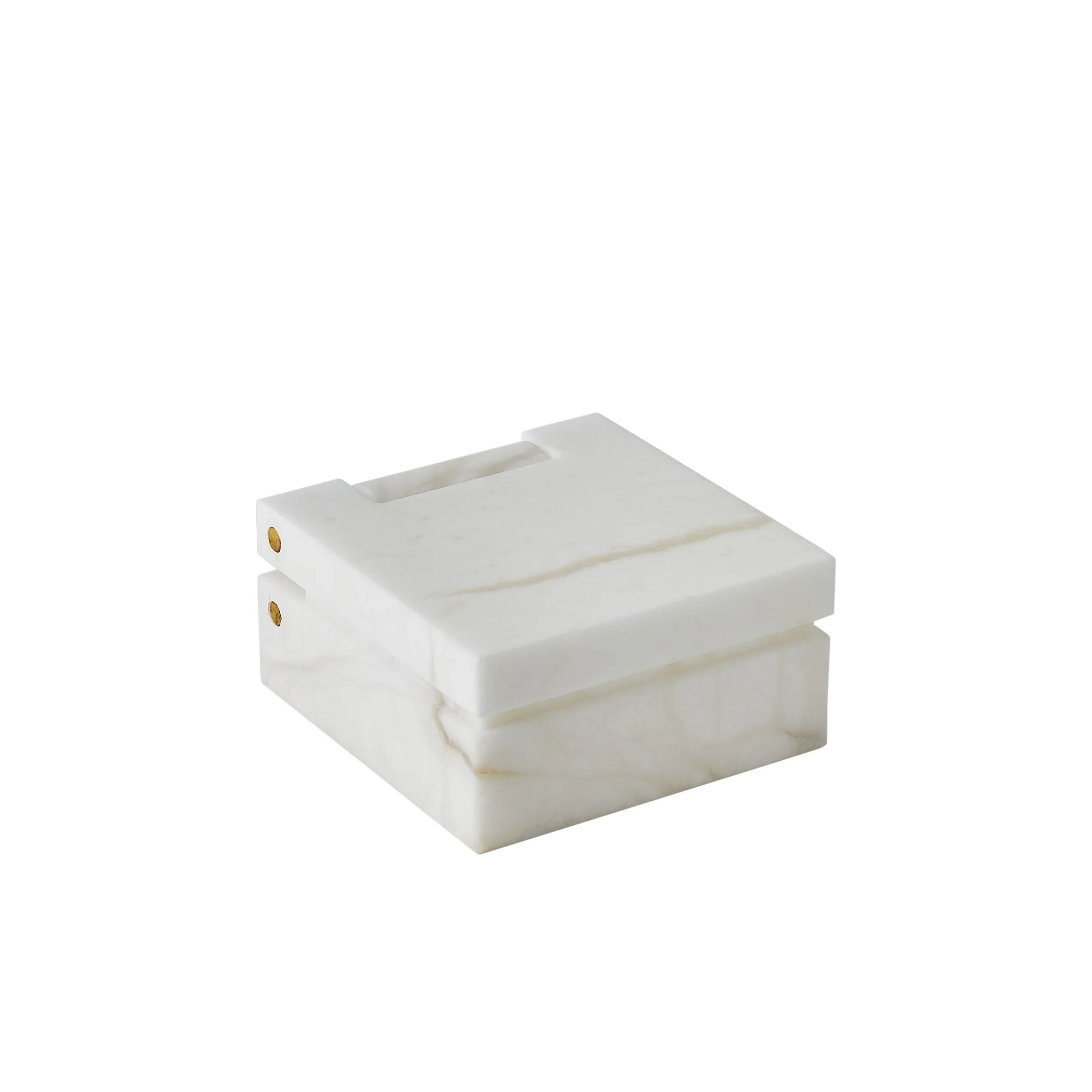 Global Views Hinged Alabaster Box White - Image 13