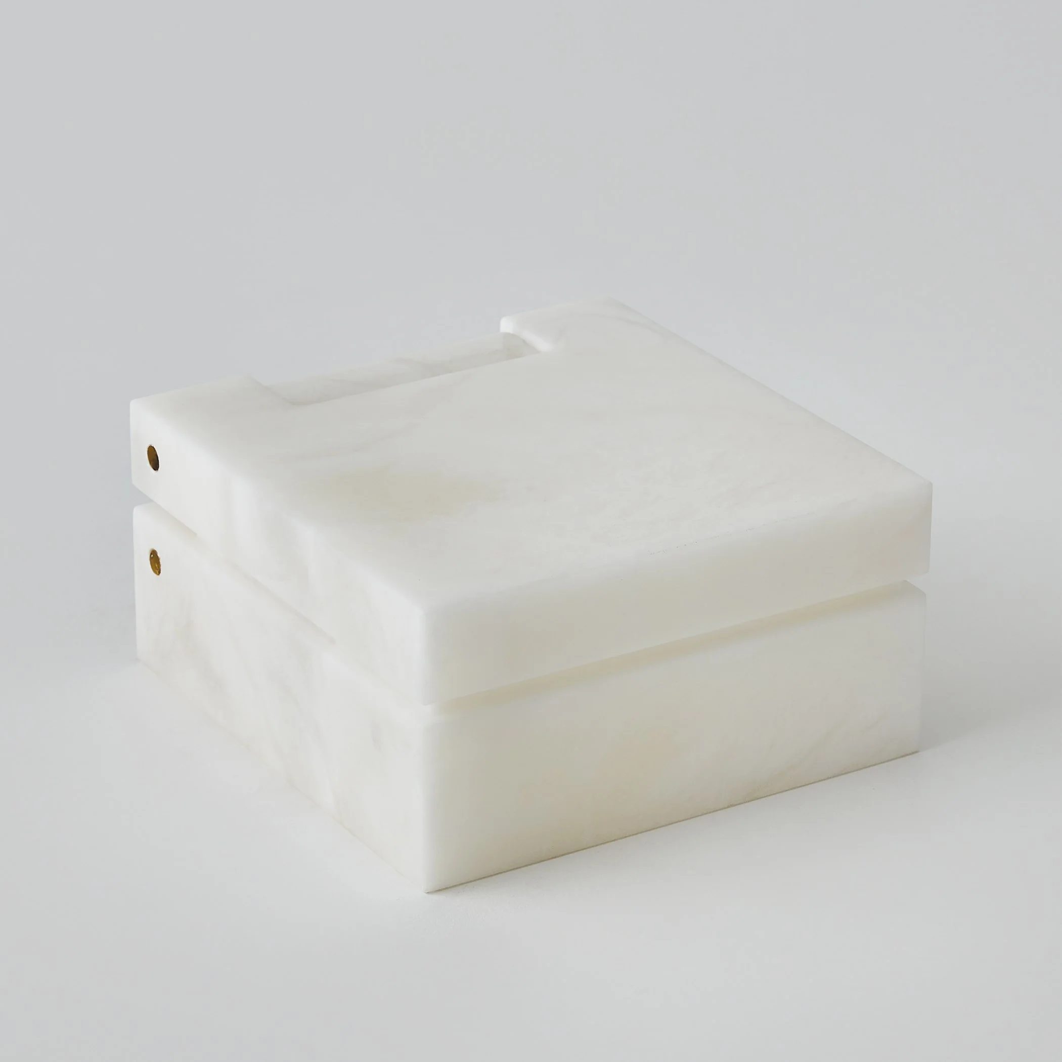Global Views Hinged Alabaster Box White - Image 14