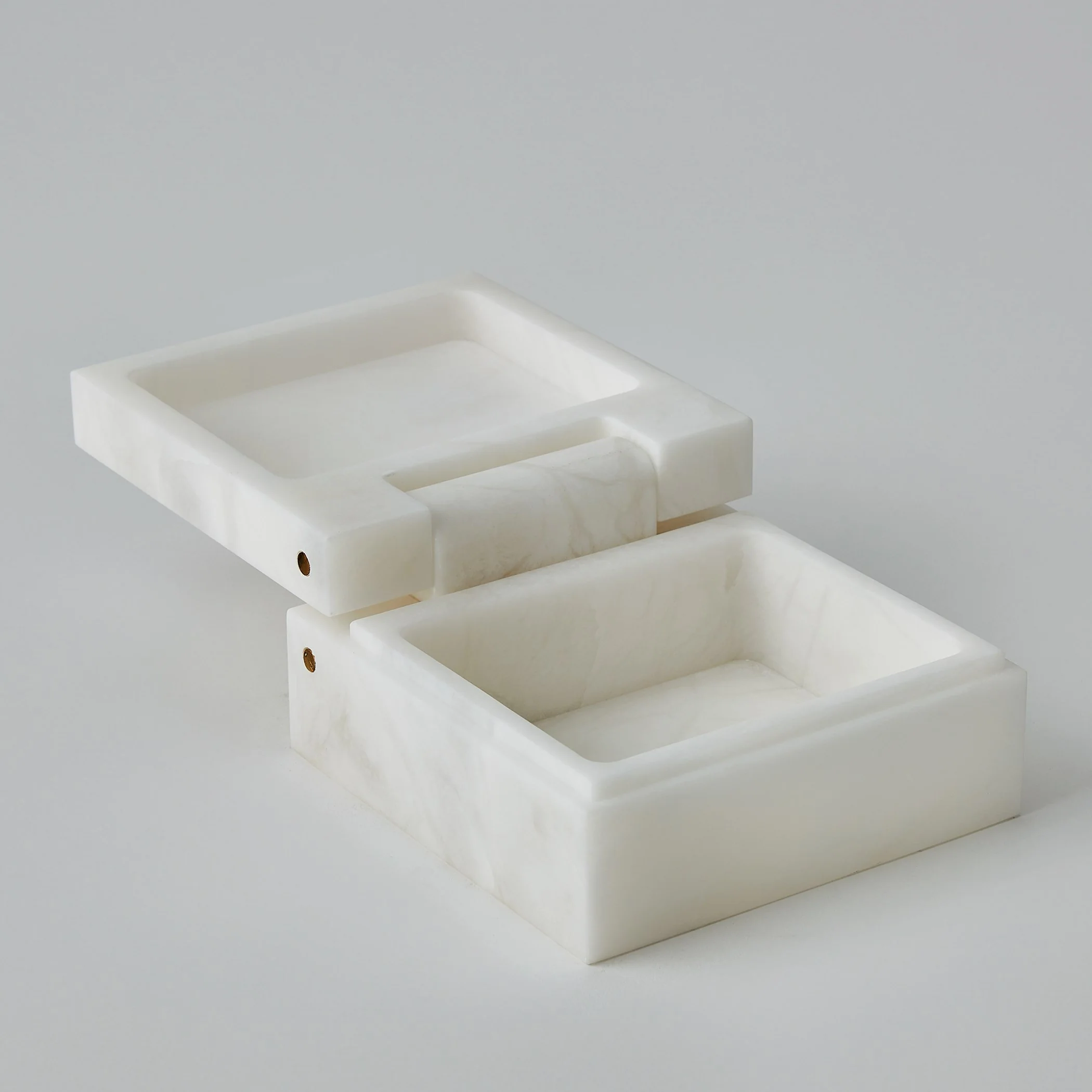Global Views Hinged Alabaster Box White - Image 15