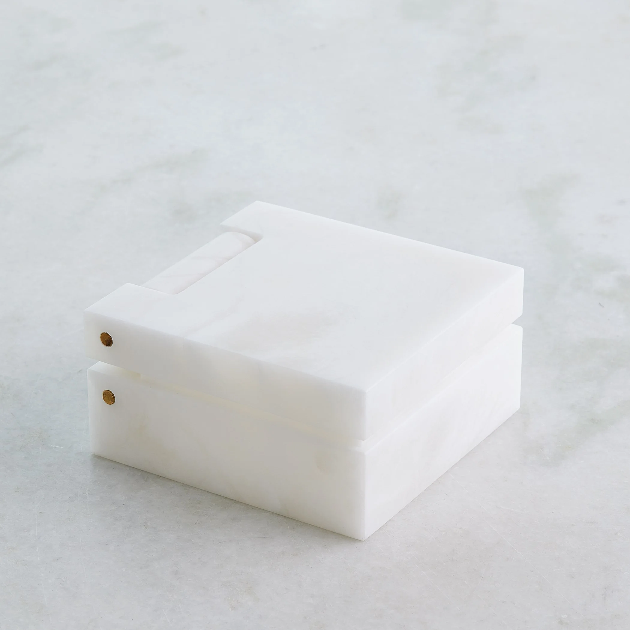Global Views Hinged Alabaster Box White - Image 16