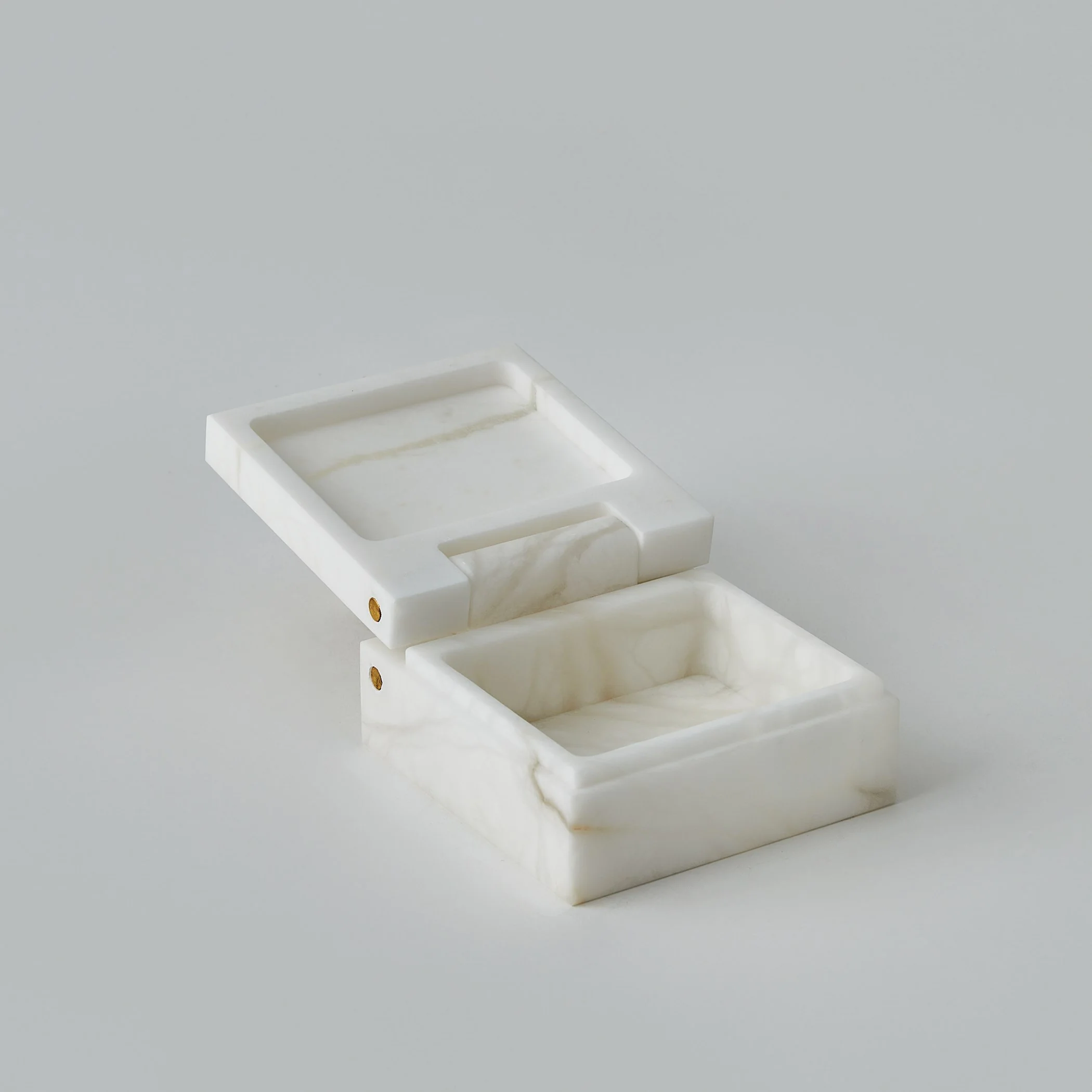 Global Views Hinged Alabaster Box White - Image 2