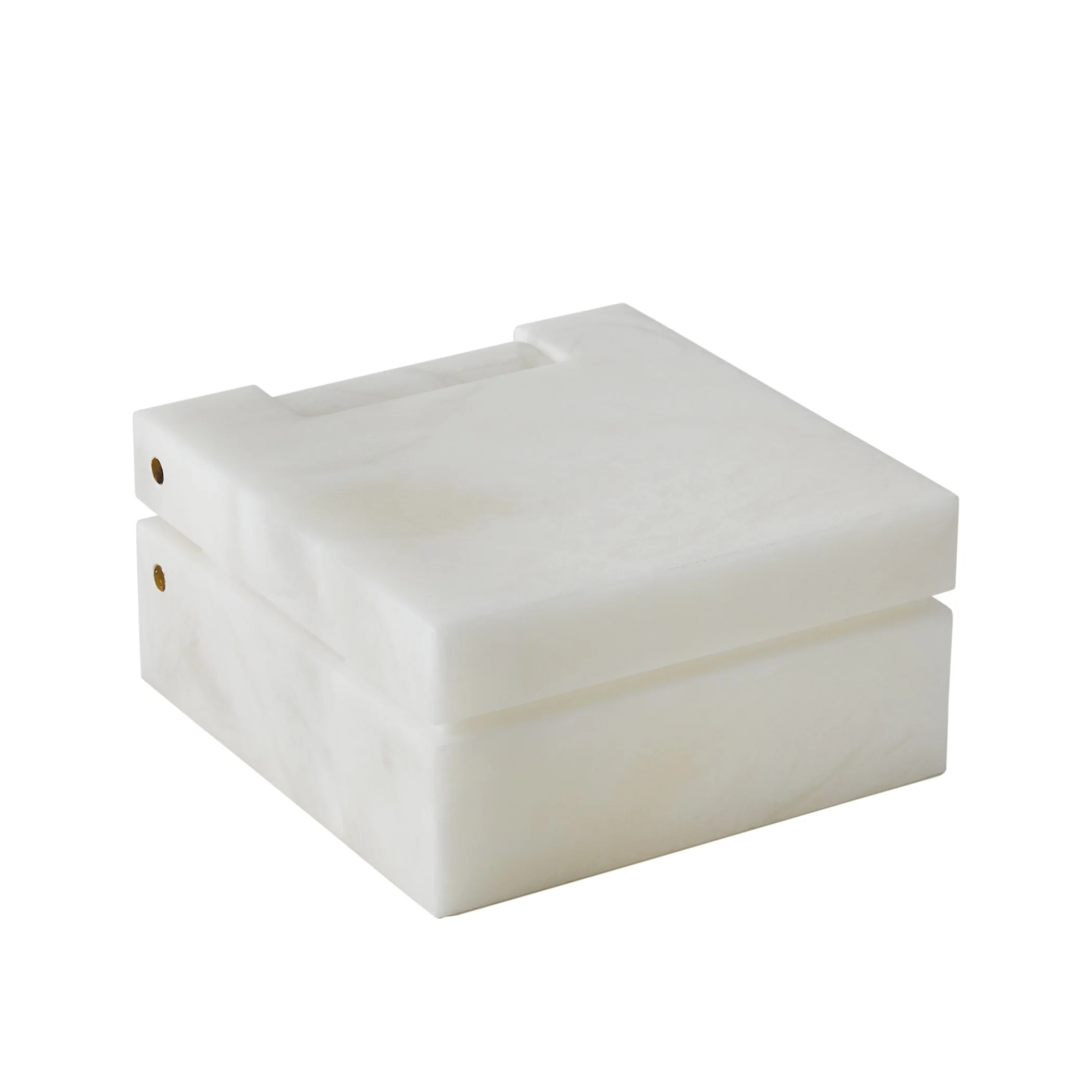 Global Views Hinged Alabaster Box White - Image 20