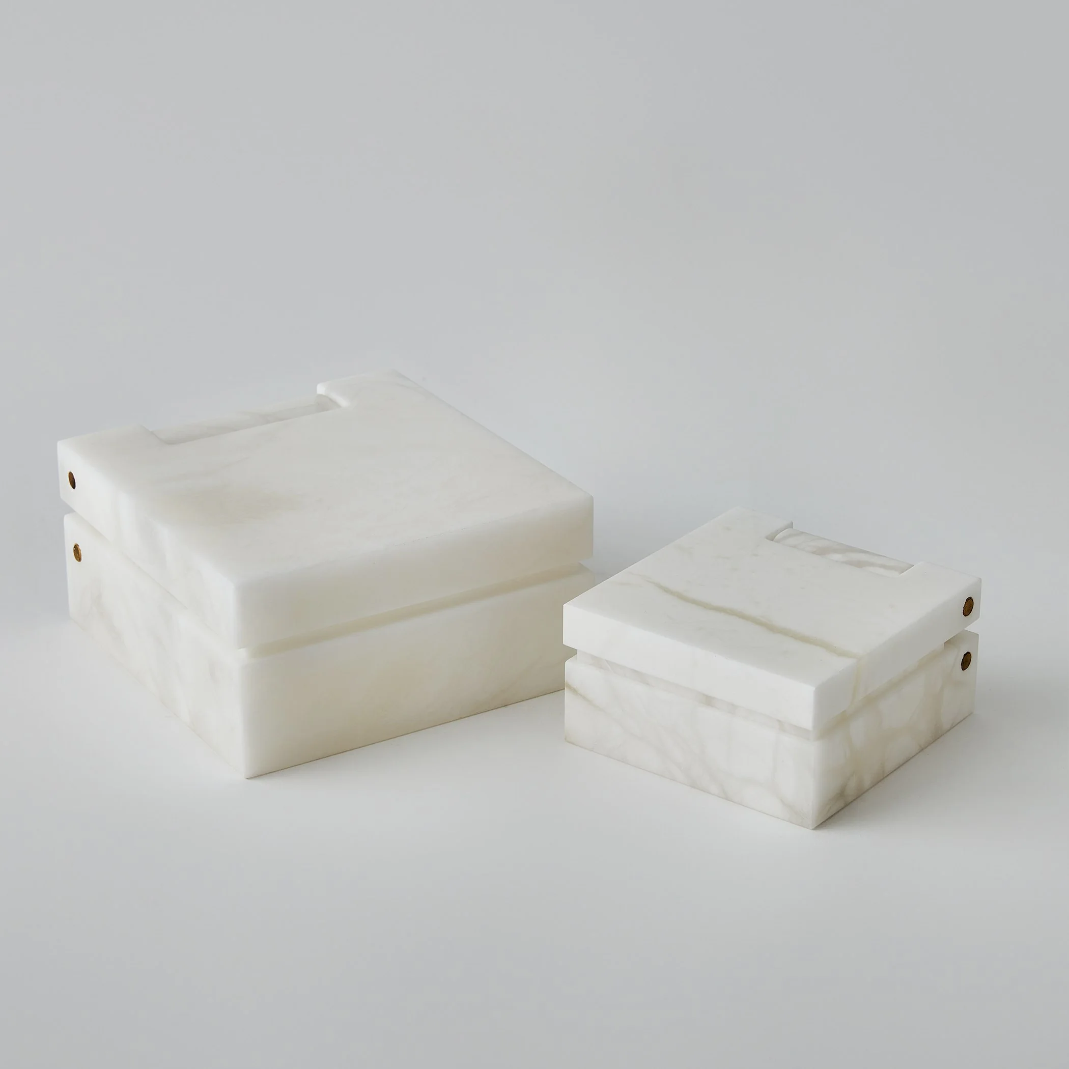 Global Views Hinged Alabaster Box White - Image 3