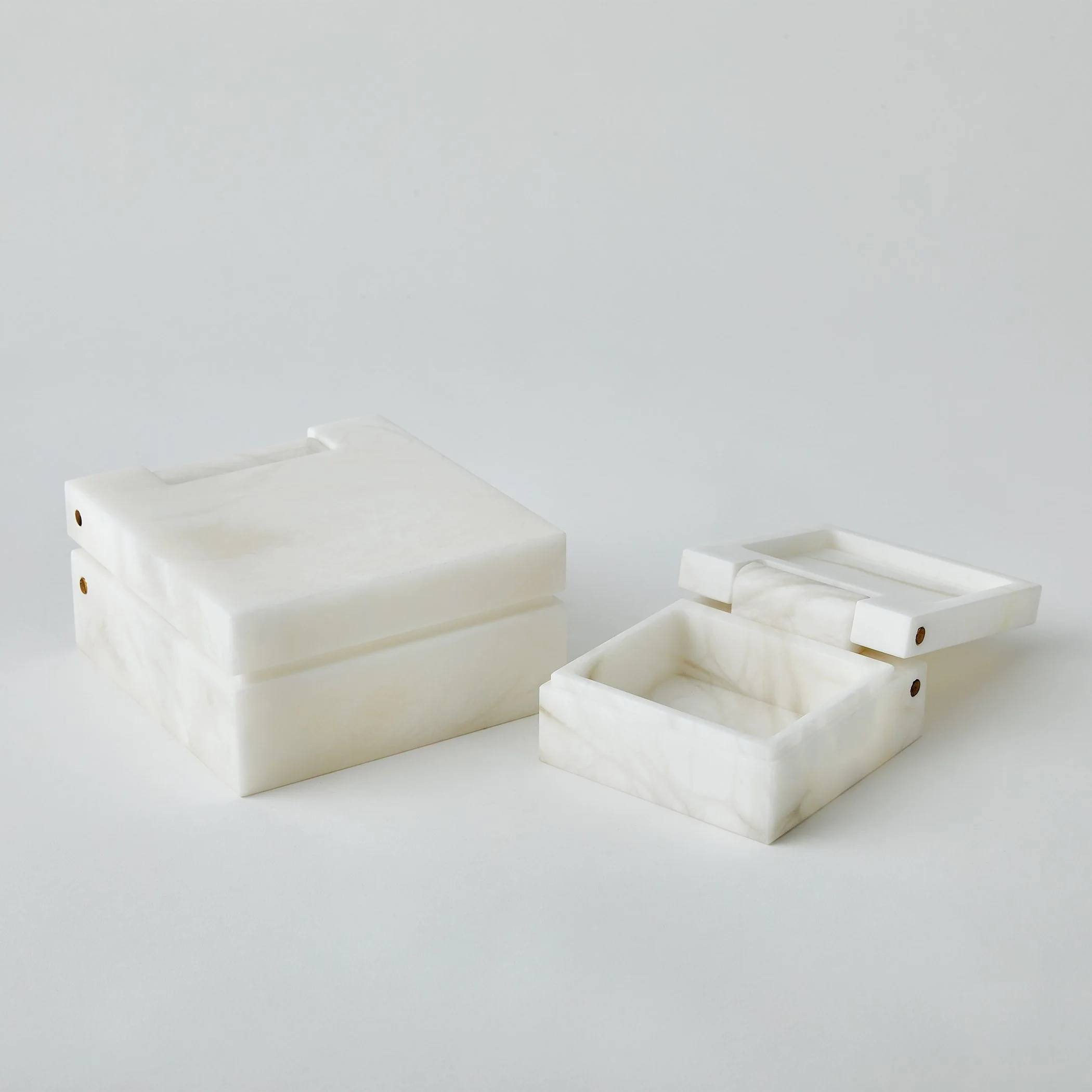 Global Views Hinged Alabaster Box White - Image 5