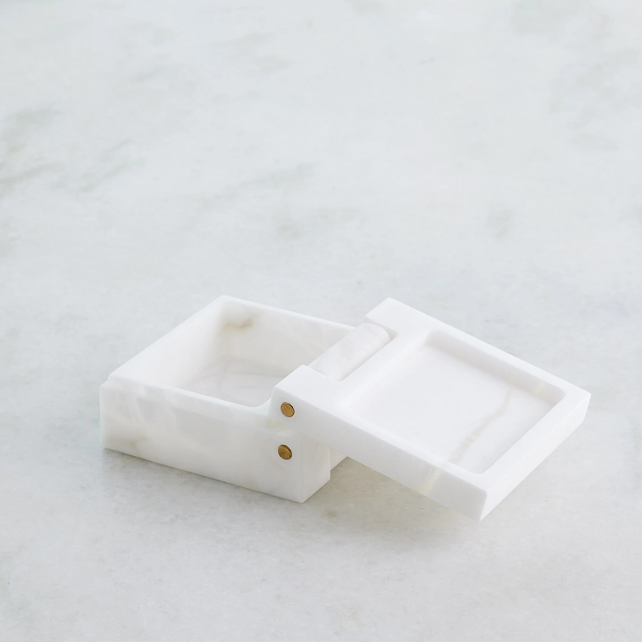 Global Views Hinged Alabaster Box White - Image 9