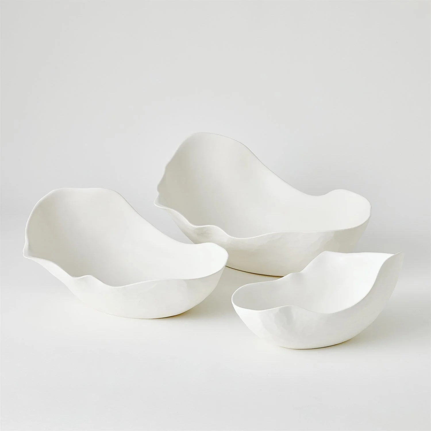 Global Views Horn Bowl - Matte White - Image 2