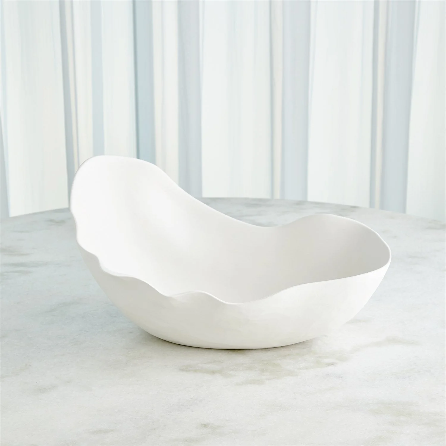 Global Views Horn Bowl - Matte White - Image 3