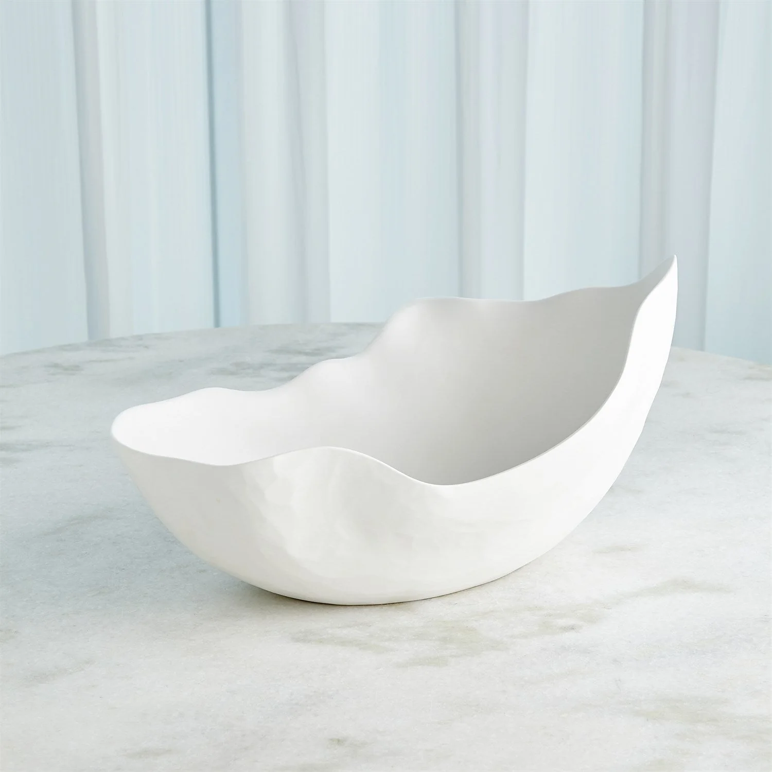 Global Views Horn Bowl - Matte White - Image 4