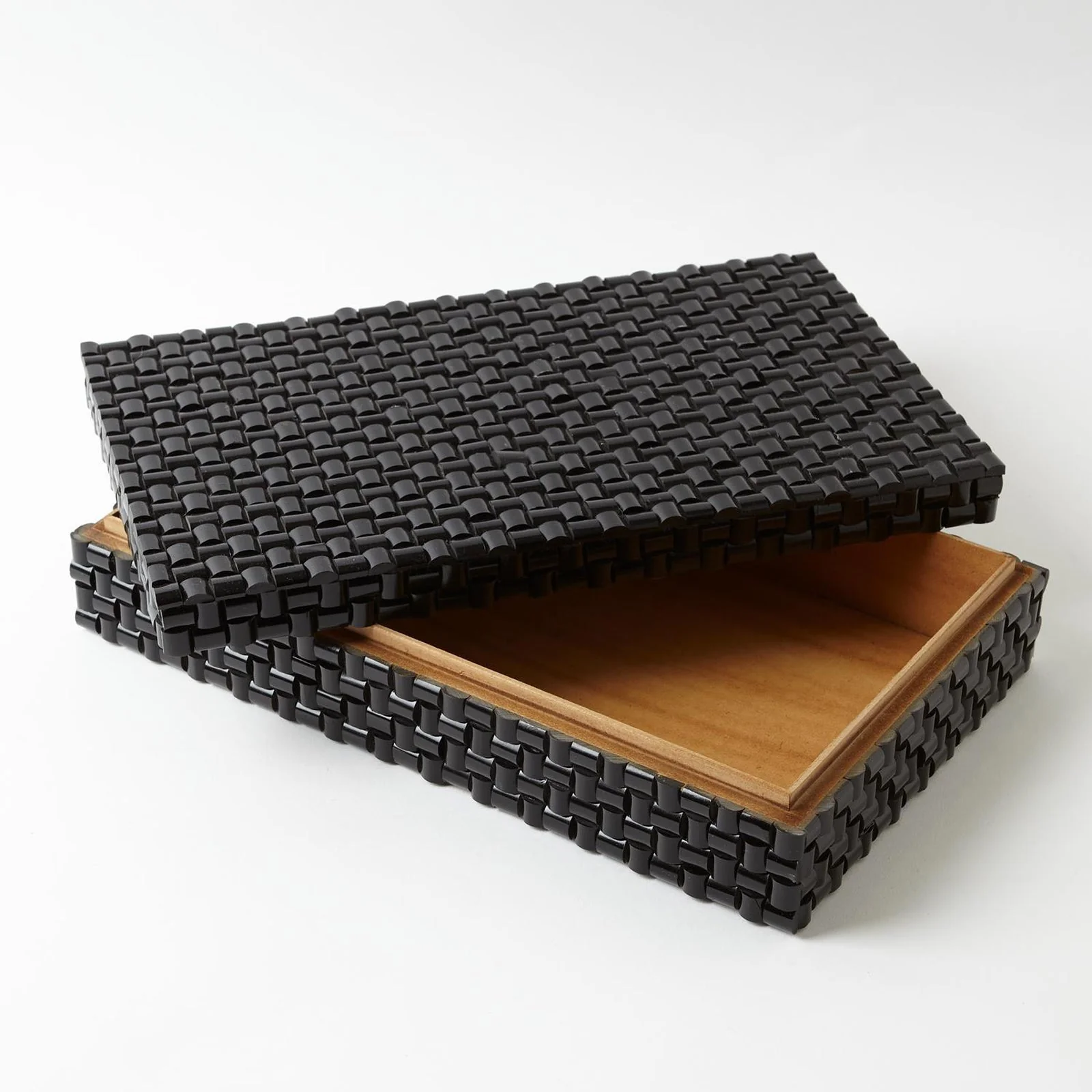 Global Views Horn Box Woven Black - Image 4