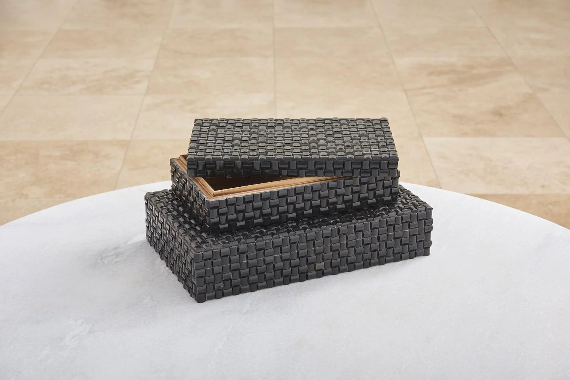 Global Views Horn Box Woven Black - Image 7