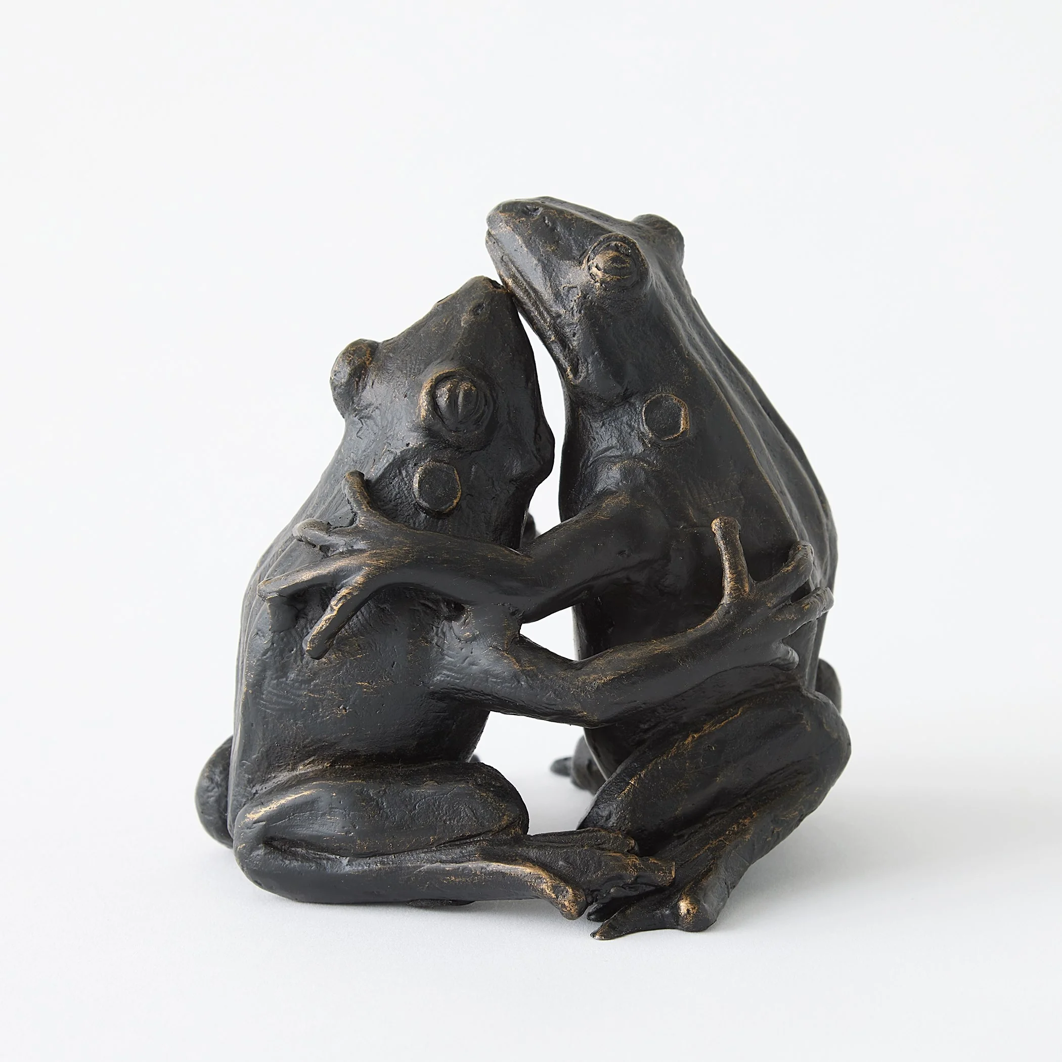 Global Views Hugging Frog Sculpture Bronze - Image 2