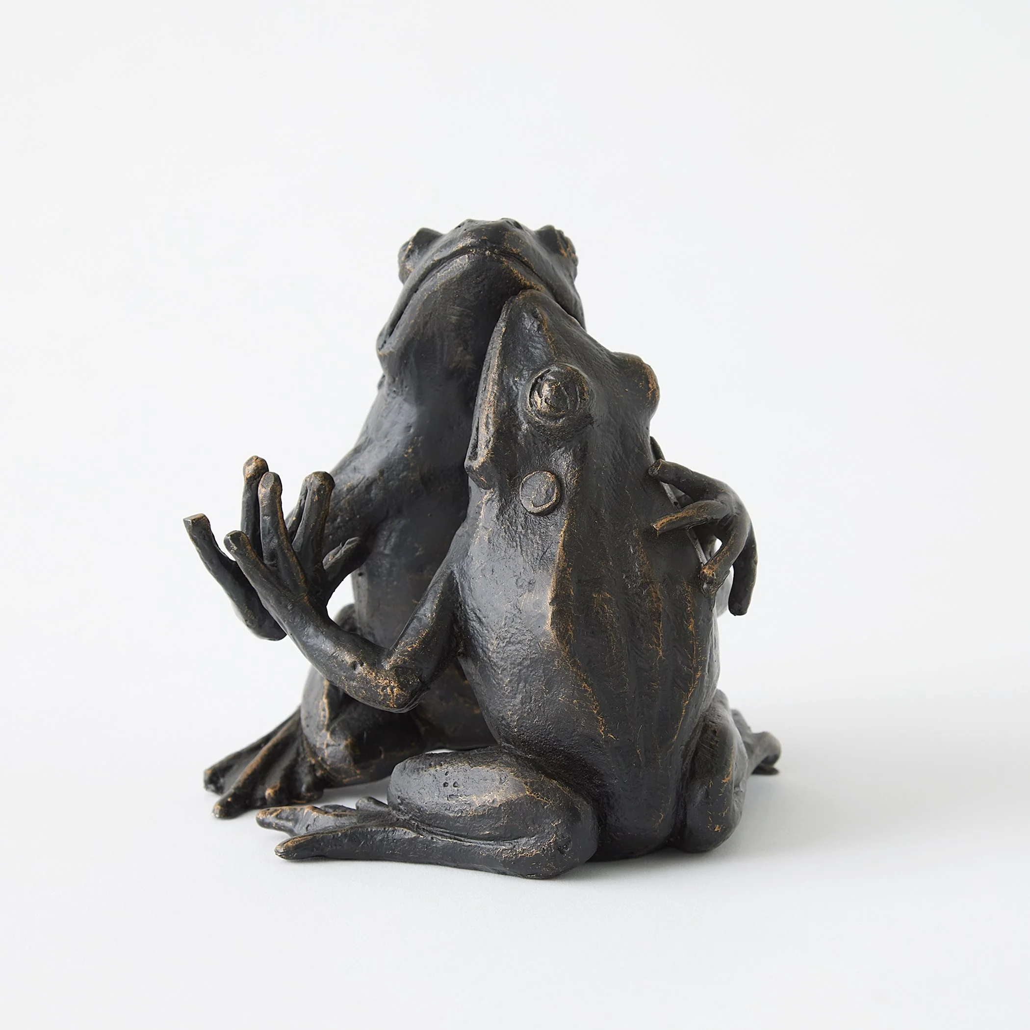 Global Views Hugging Frog Sculpture Bronze - Image 3