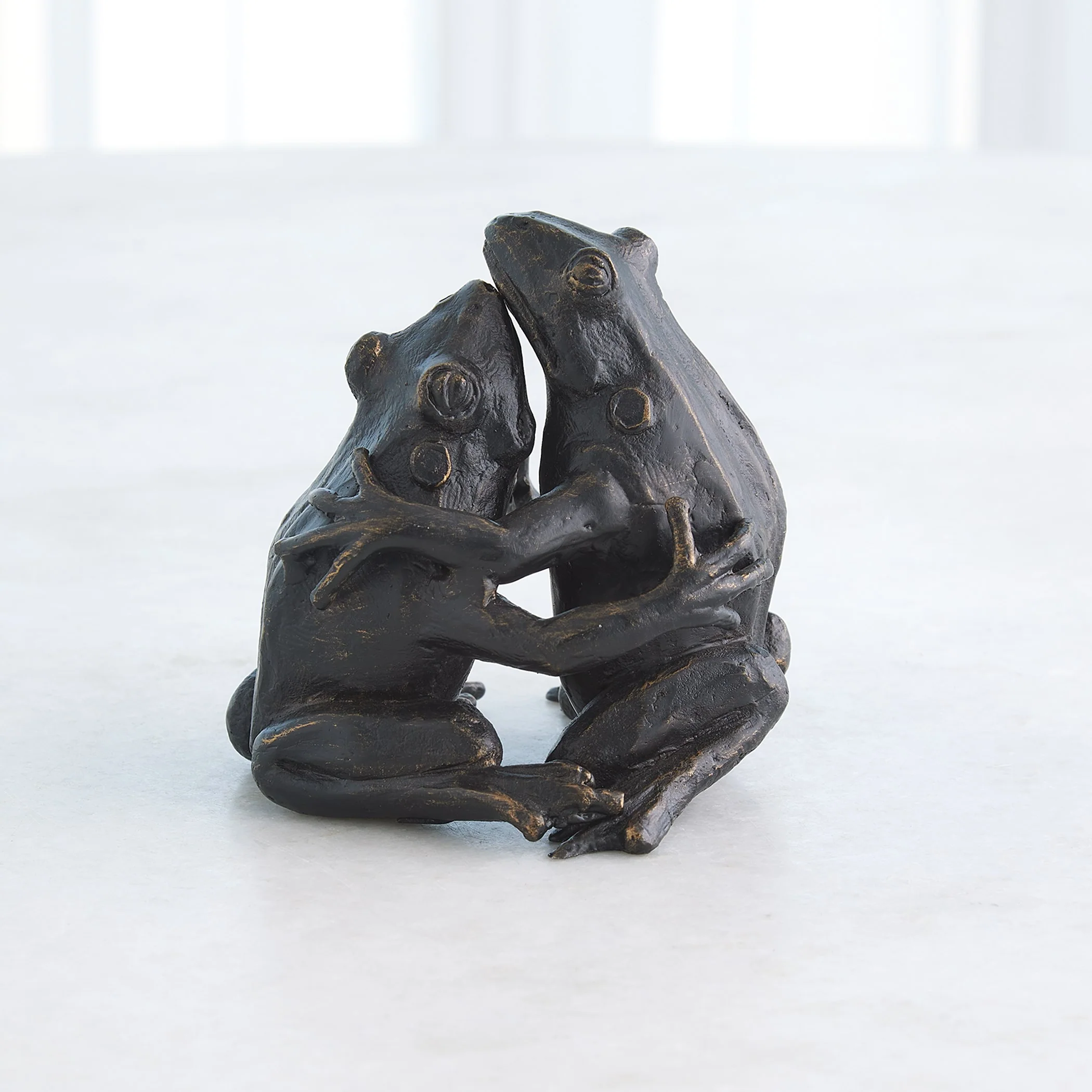 Global Views Hugging Frog Sculpture Bronze - Image 6