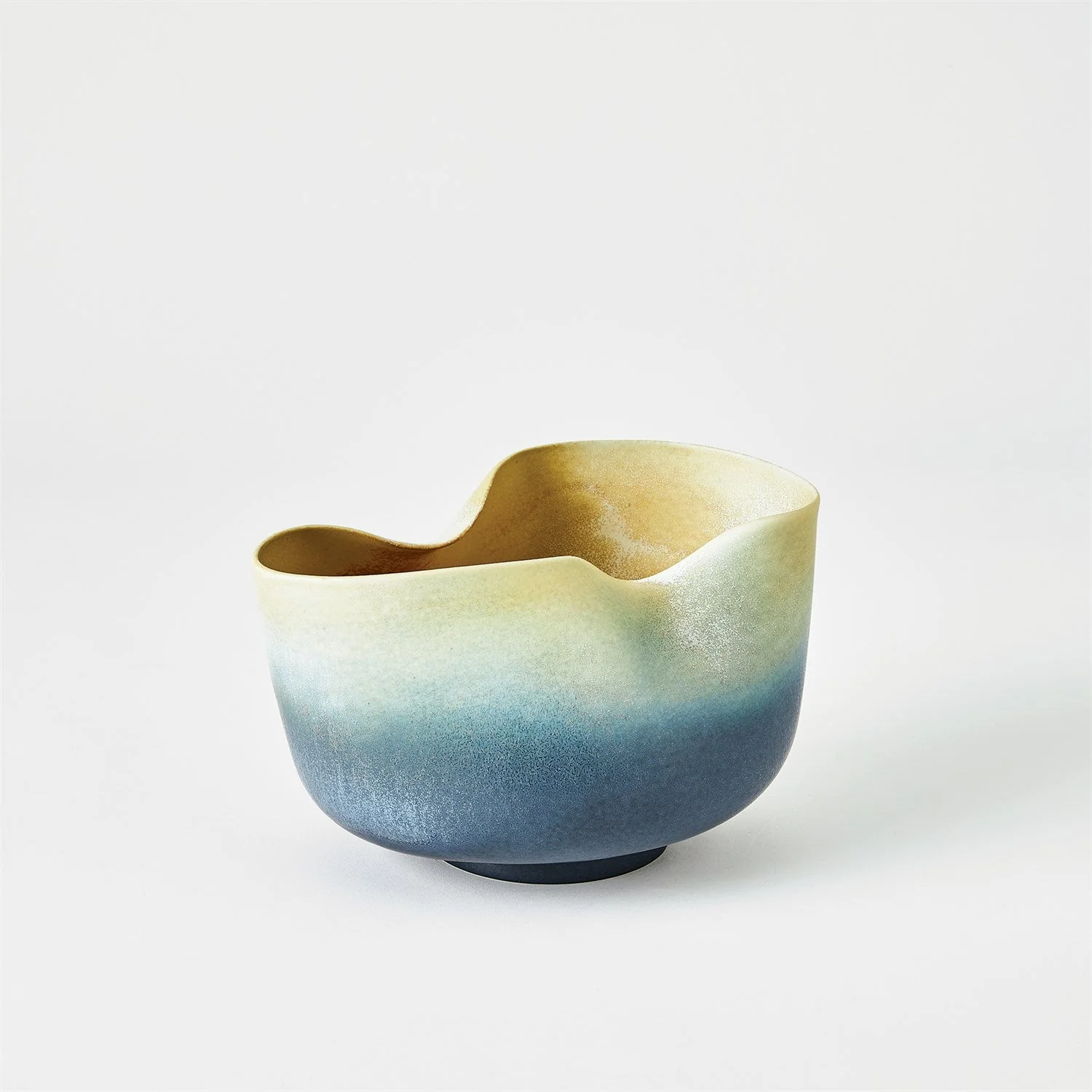 Global Views Indent Vase & Bowl - Grey Yellow - Image 4