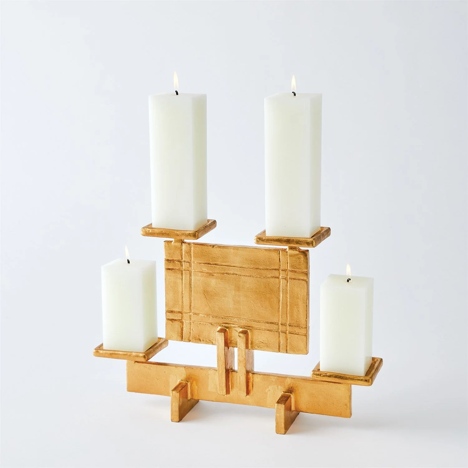 Global Views Industrial Era Candleholder - Gold Clearance - Image 3