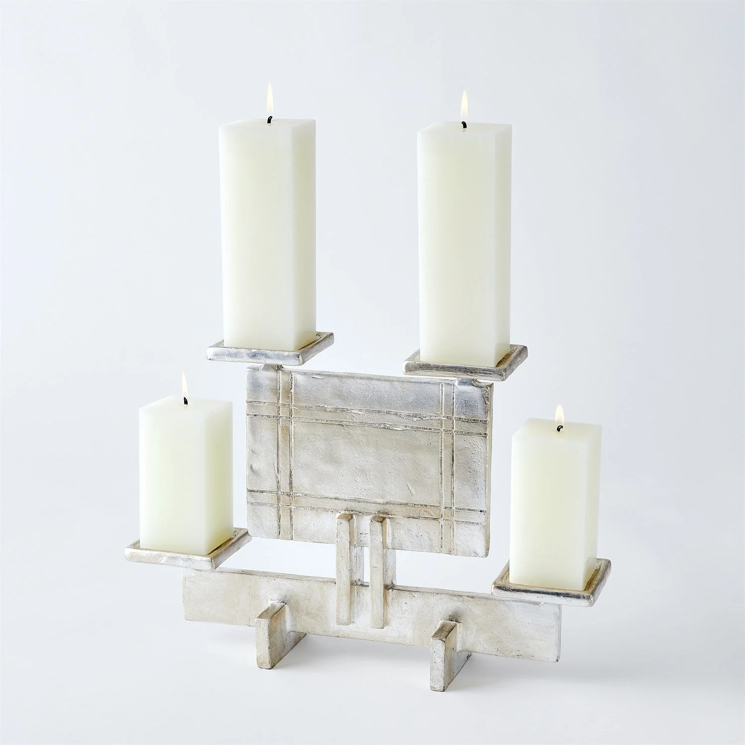 Global Views Industrial Era Candleholder - Silver Clearance - Image 3