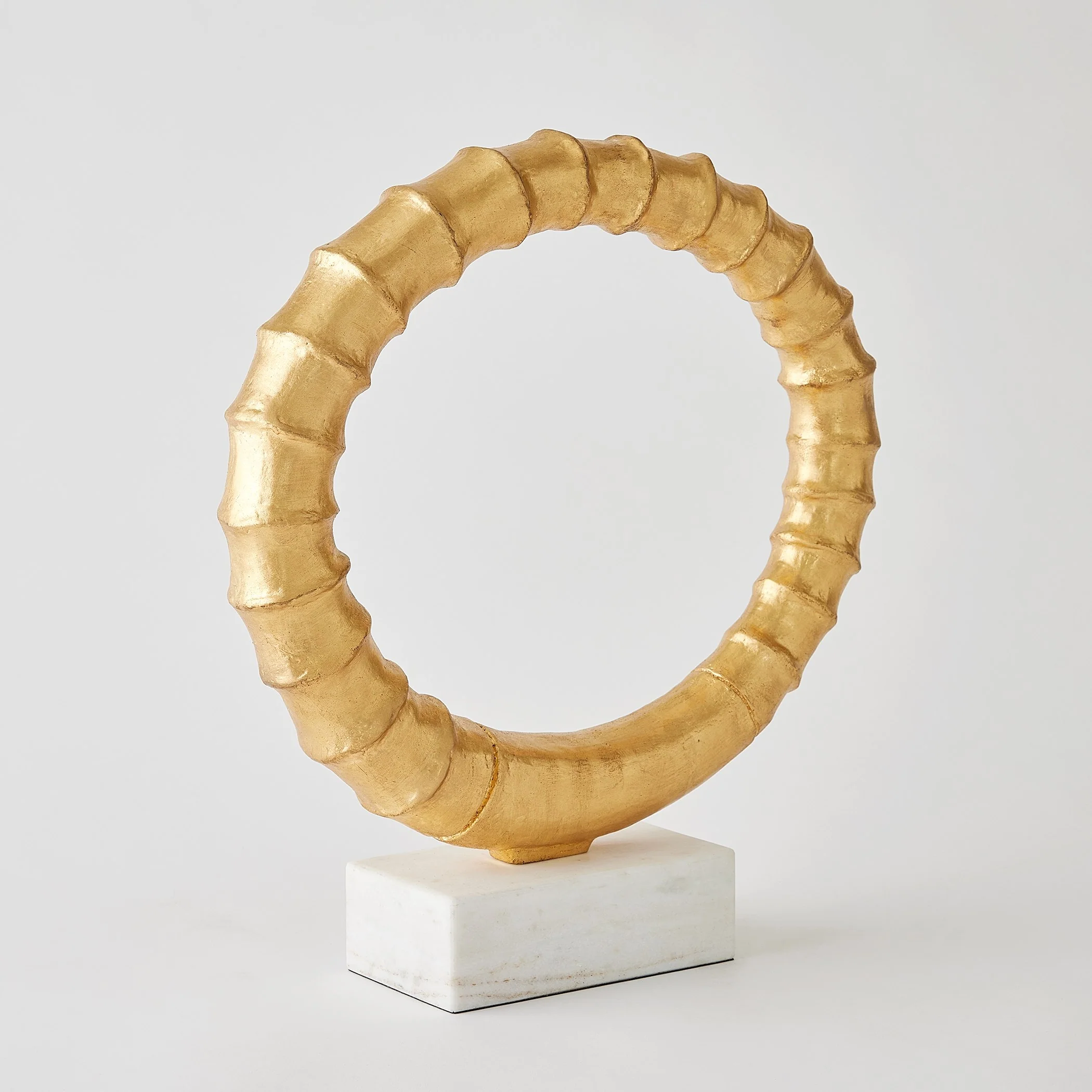Global Views Infinity Horn Sculpture Gold Leaf - Image 2
