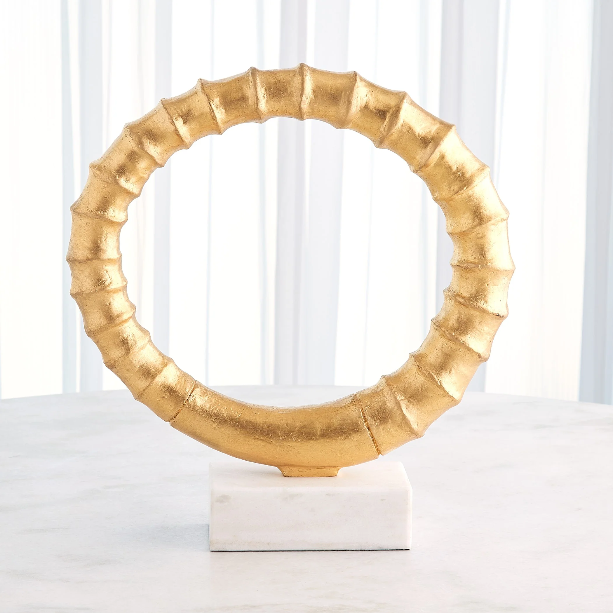 Global Views Infinity Horn Sculpture Gold Leaf - Image 4