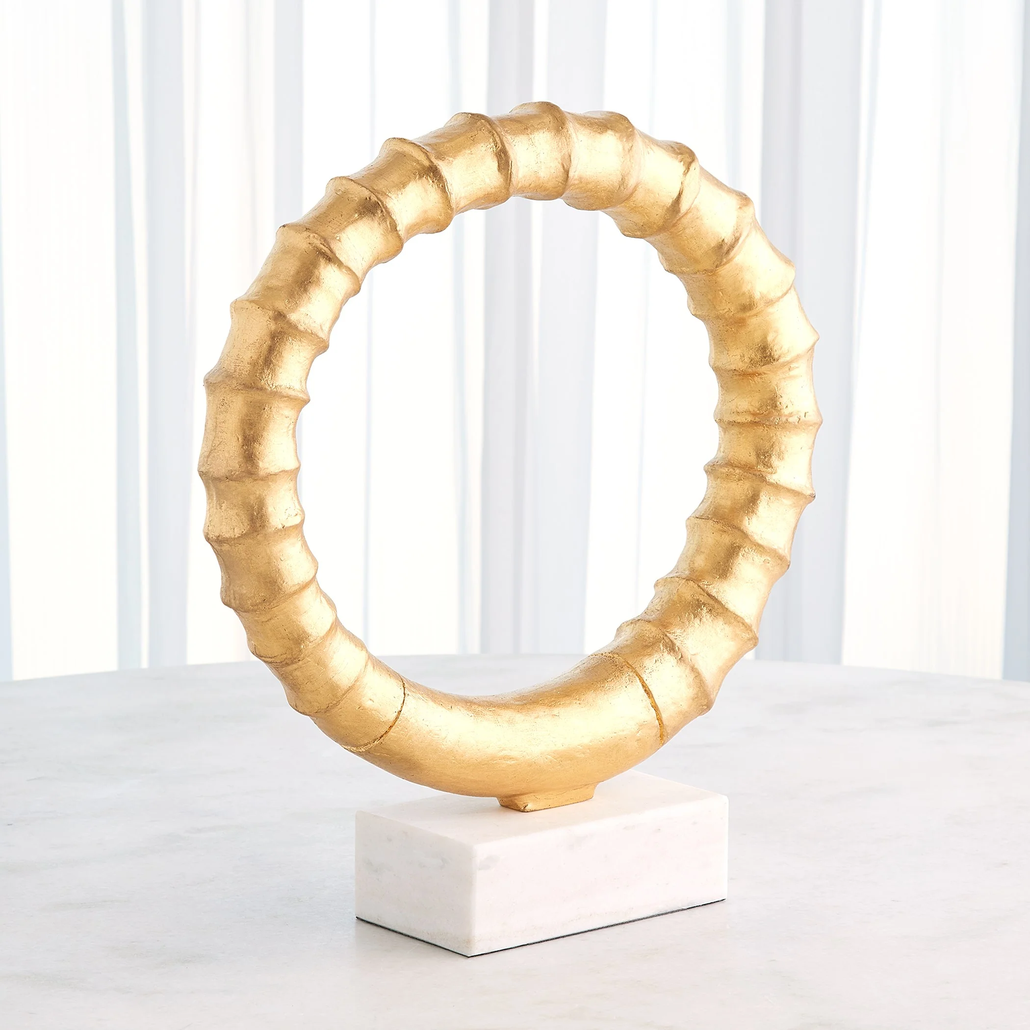 Global Views Infinity Horn Sculpture Gold Leaf - Image 5