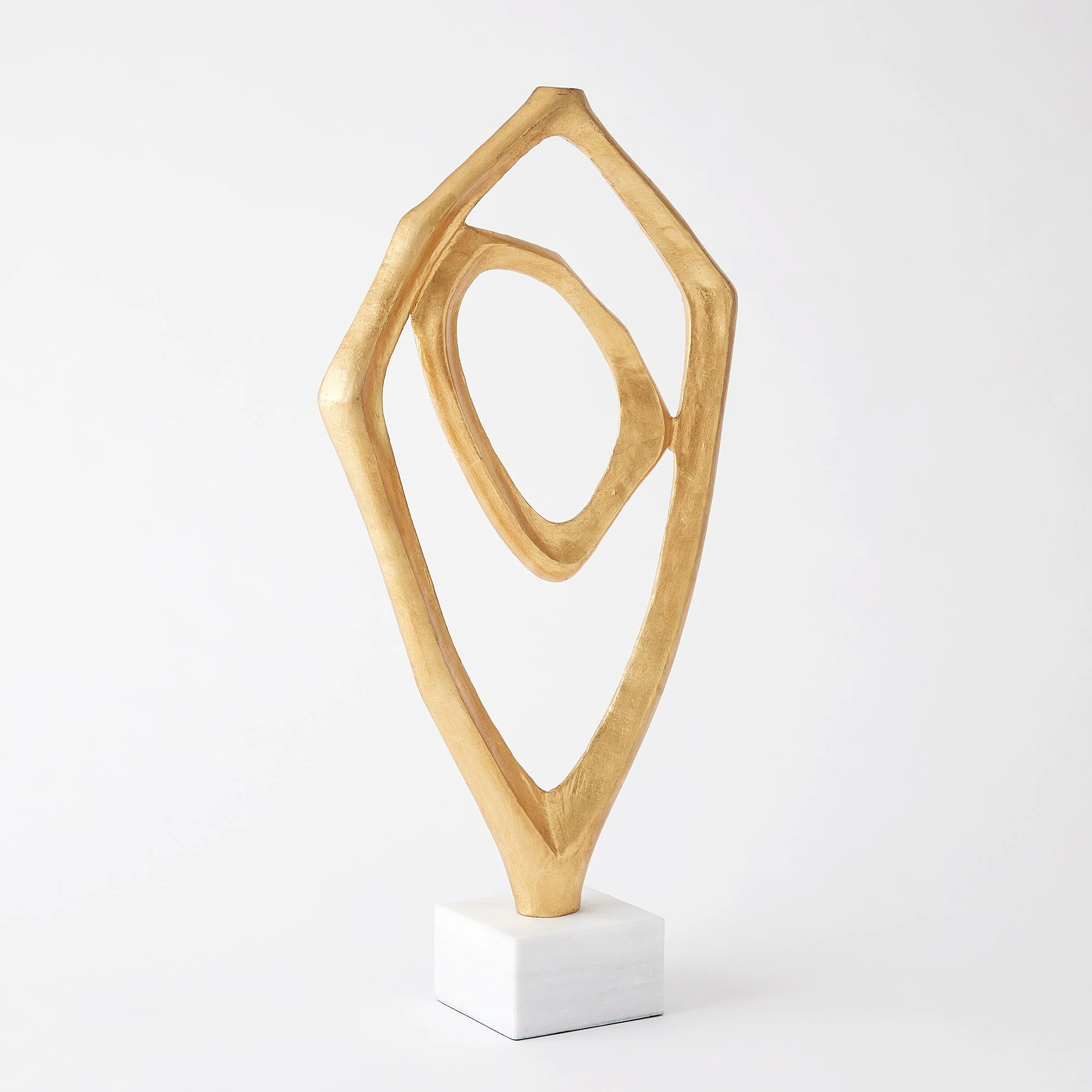 Global Views Interplay Sculpture Gold Leaf