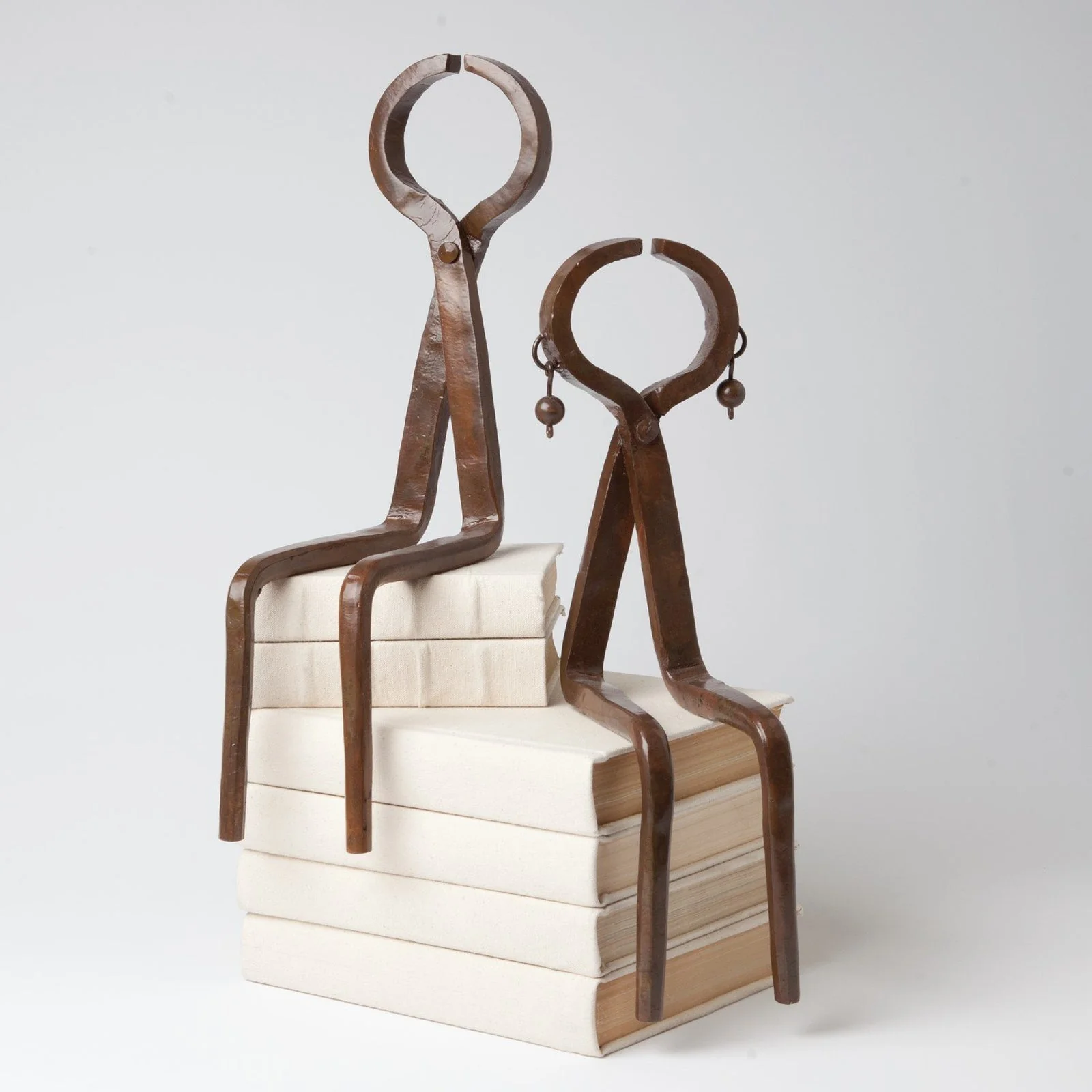 Global Views Iron Sitting Couple Sculpture - Image 2