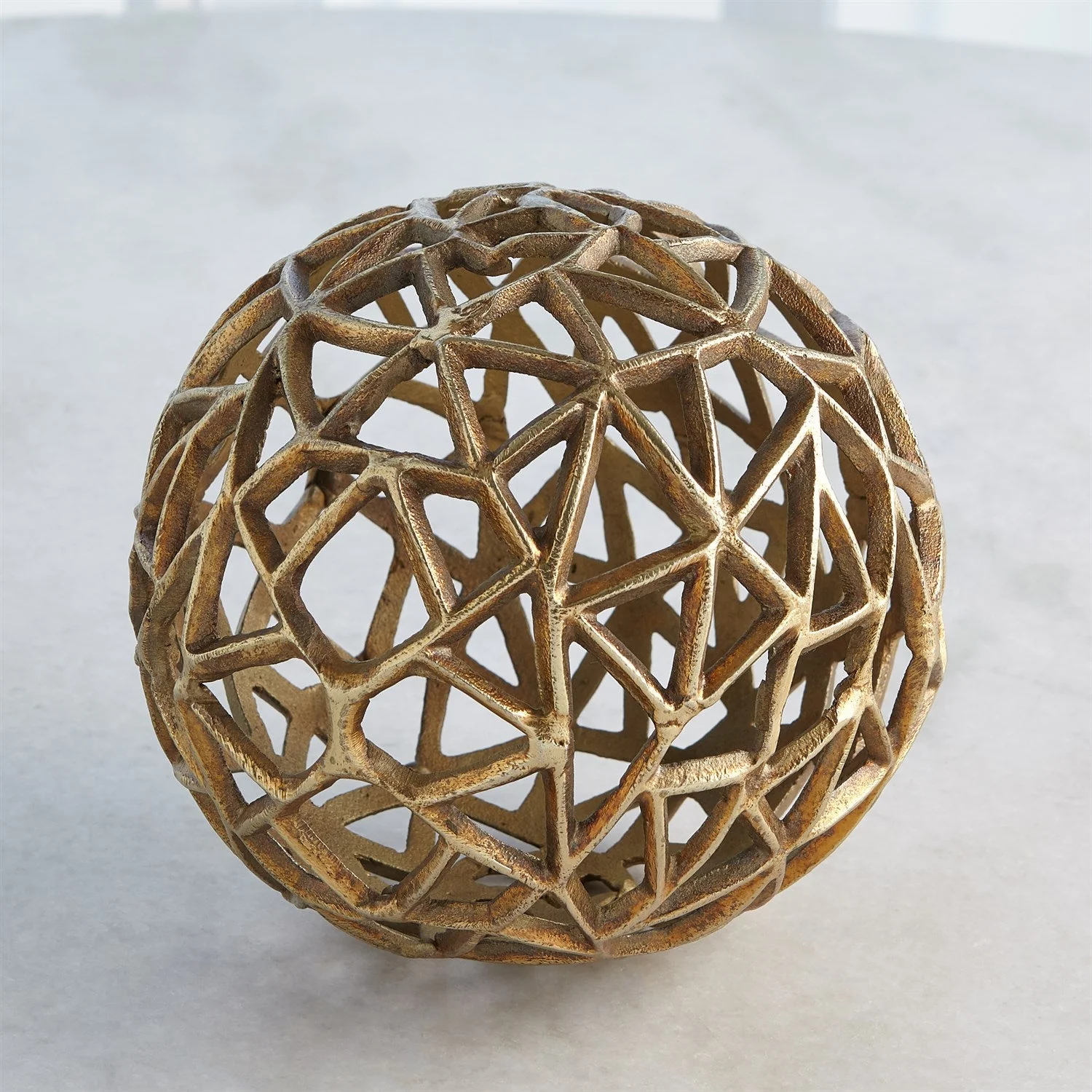 Global Views Jali Ball - Antique Brass - Image 3