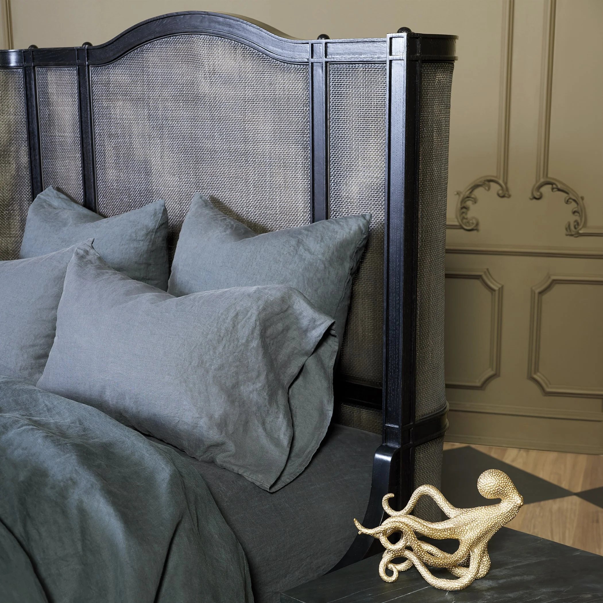 Global Views Josephine Queen Bed-Blackened Oak - Image 9