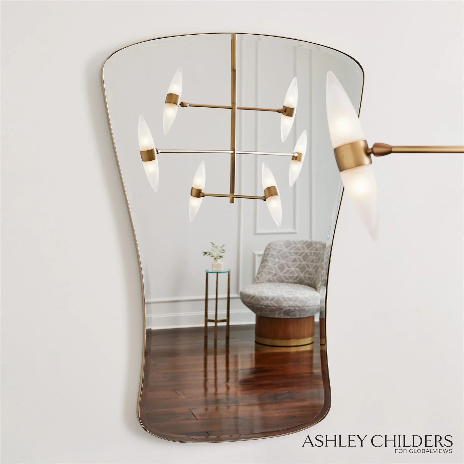 Global Views Key Mirror-Simple Satin Brass by Ashley Childers - Image 3