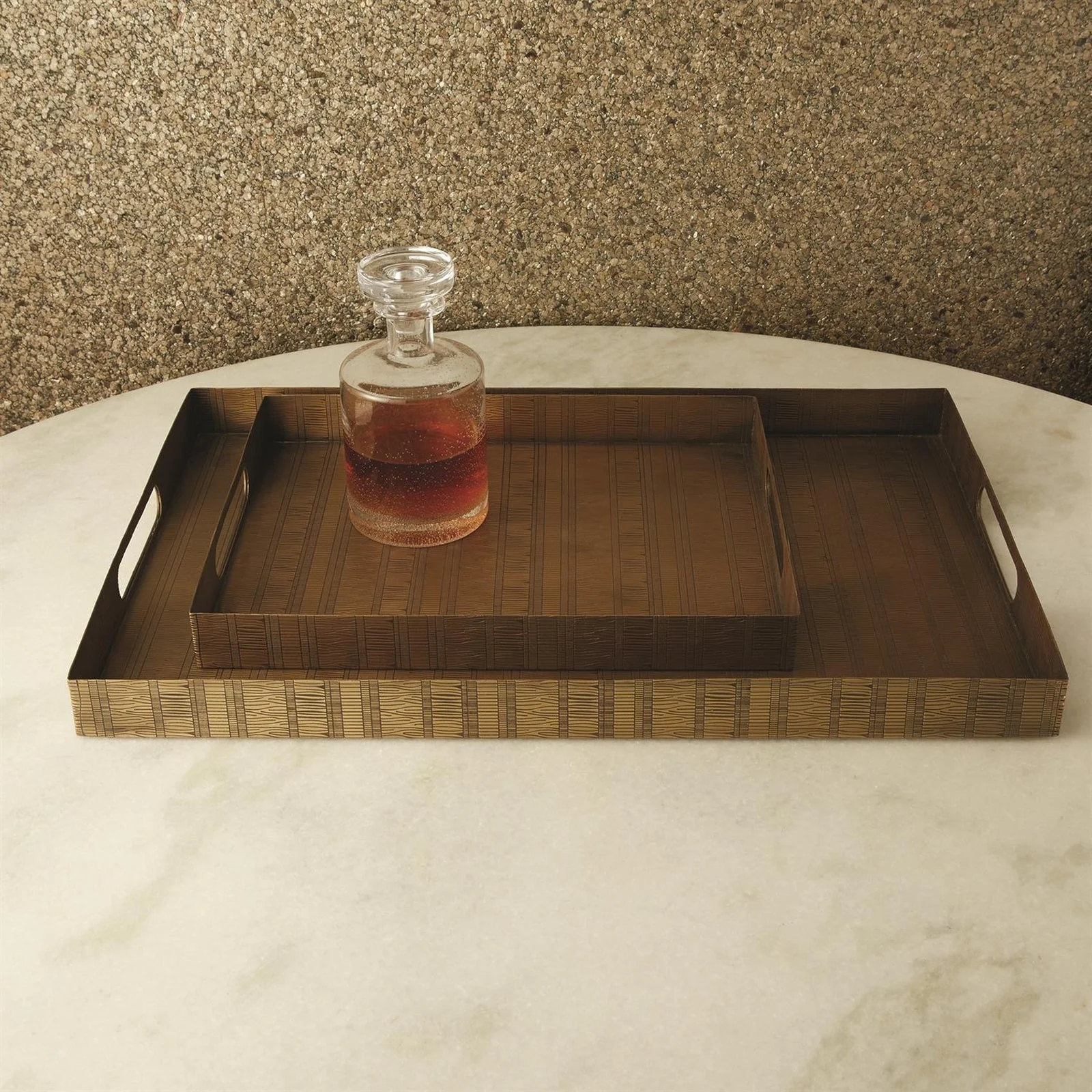 Global Views Kokoro Etched Rectangular Tray - Image 2