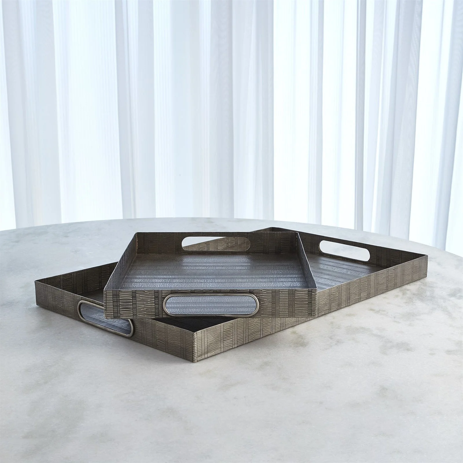 Global Views Kokoro Etched Rectangular Tray - Image 5