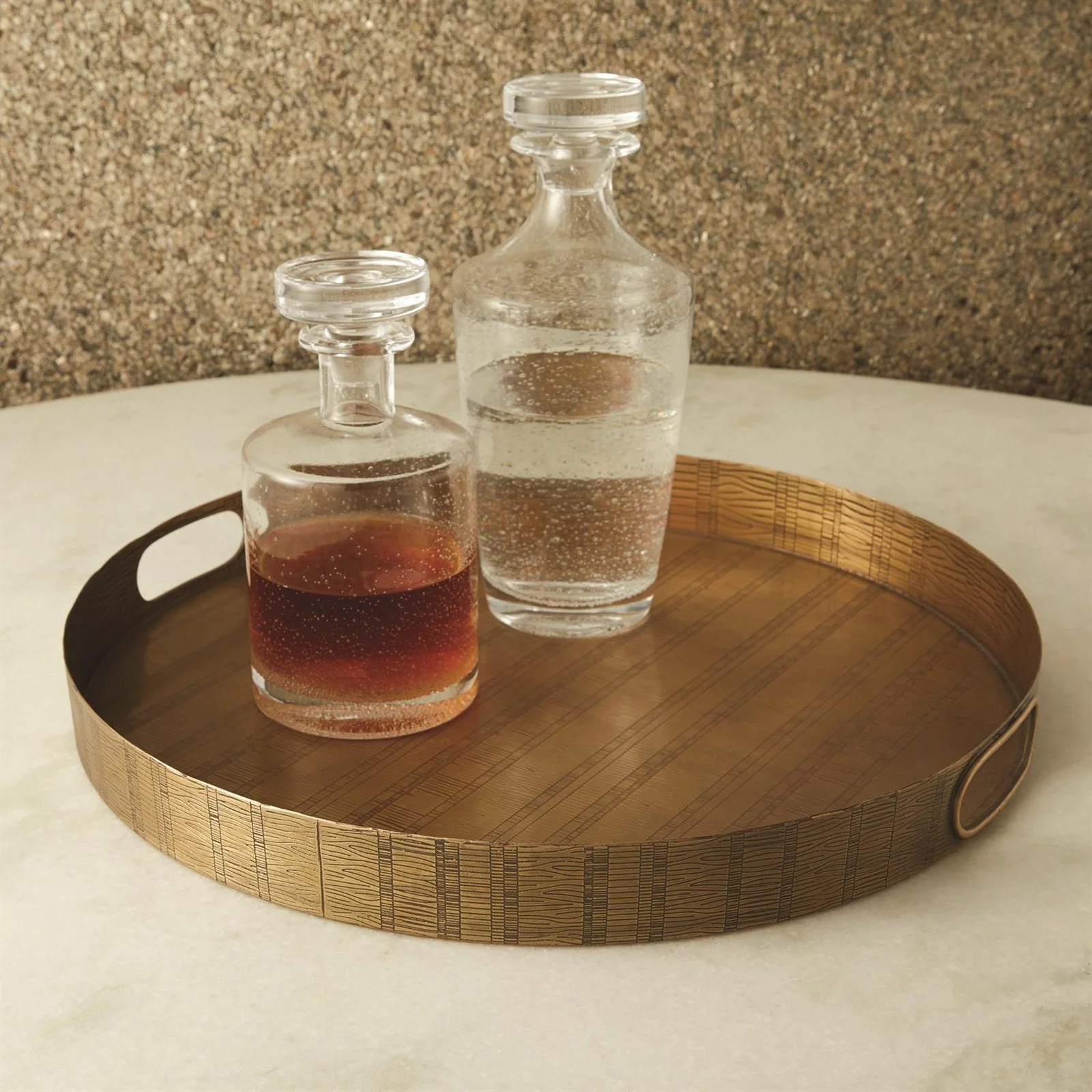 Global Views Kokoro Etched Round Tray - Image 2