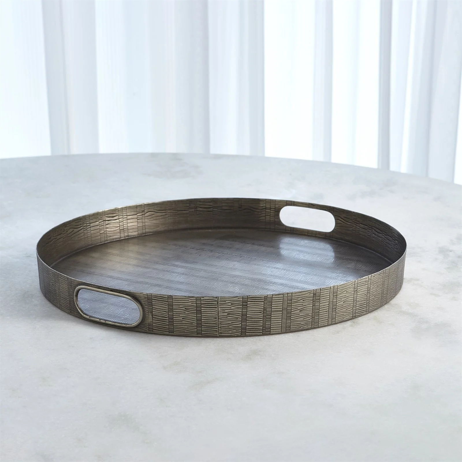 Global Views Kokoro Etched Round Tray - Image 3