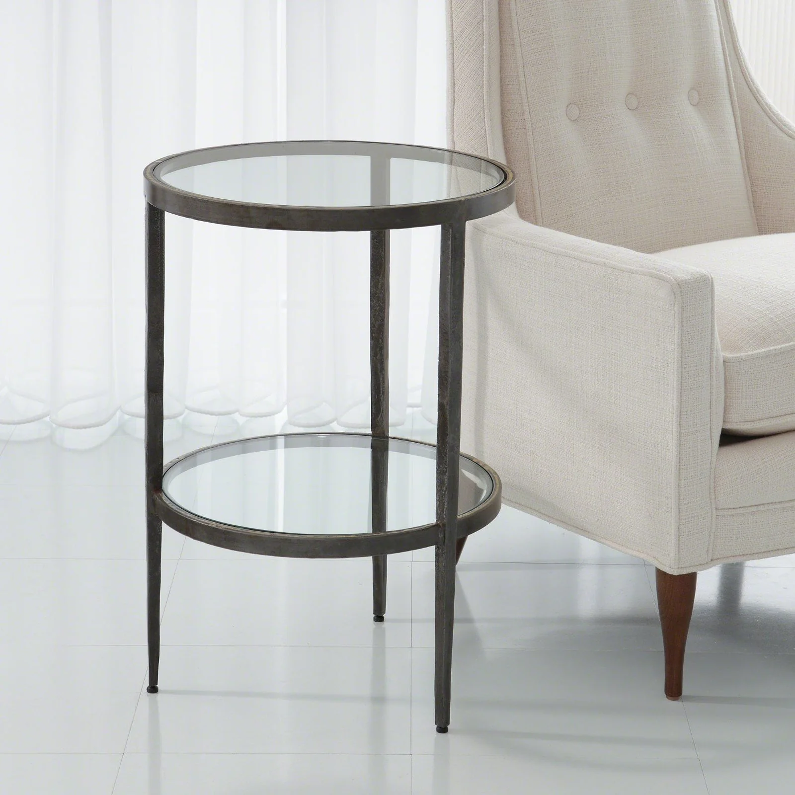 Global Views Laforge Two-Tier Side Table - Image 2
