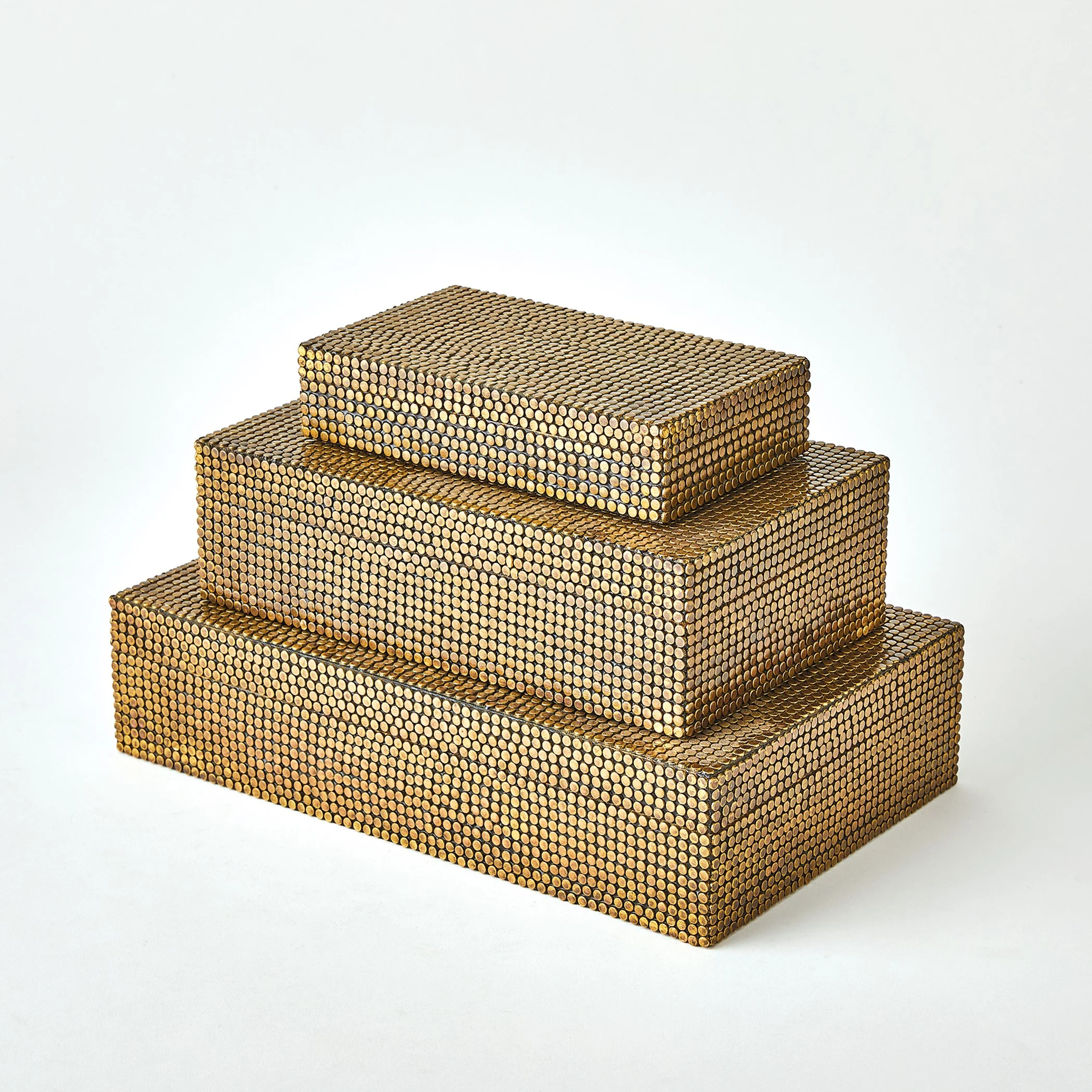 Global Views Lames Boxes and Trays Aged Brass - Image 2