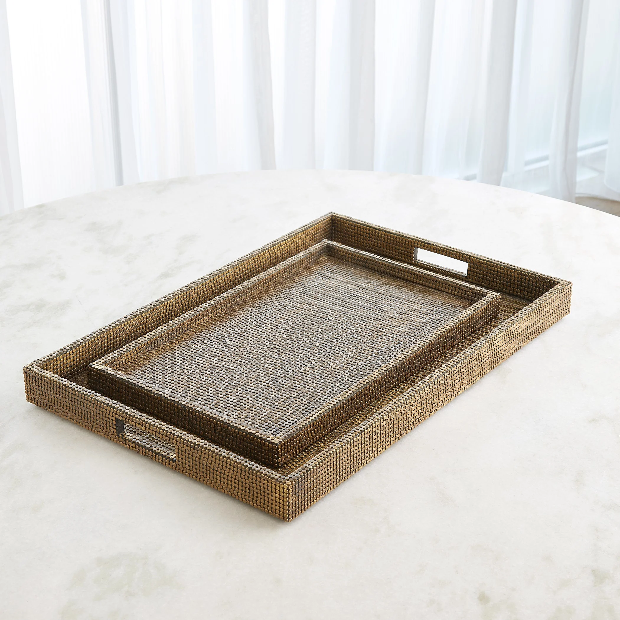 Global Views Lames Boxes and Trays Aged Brass - Image 23