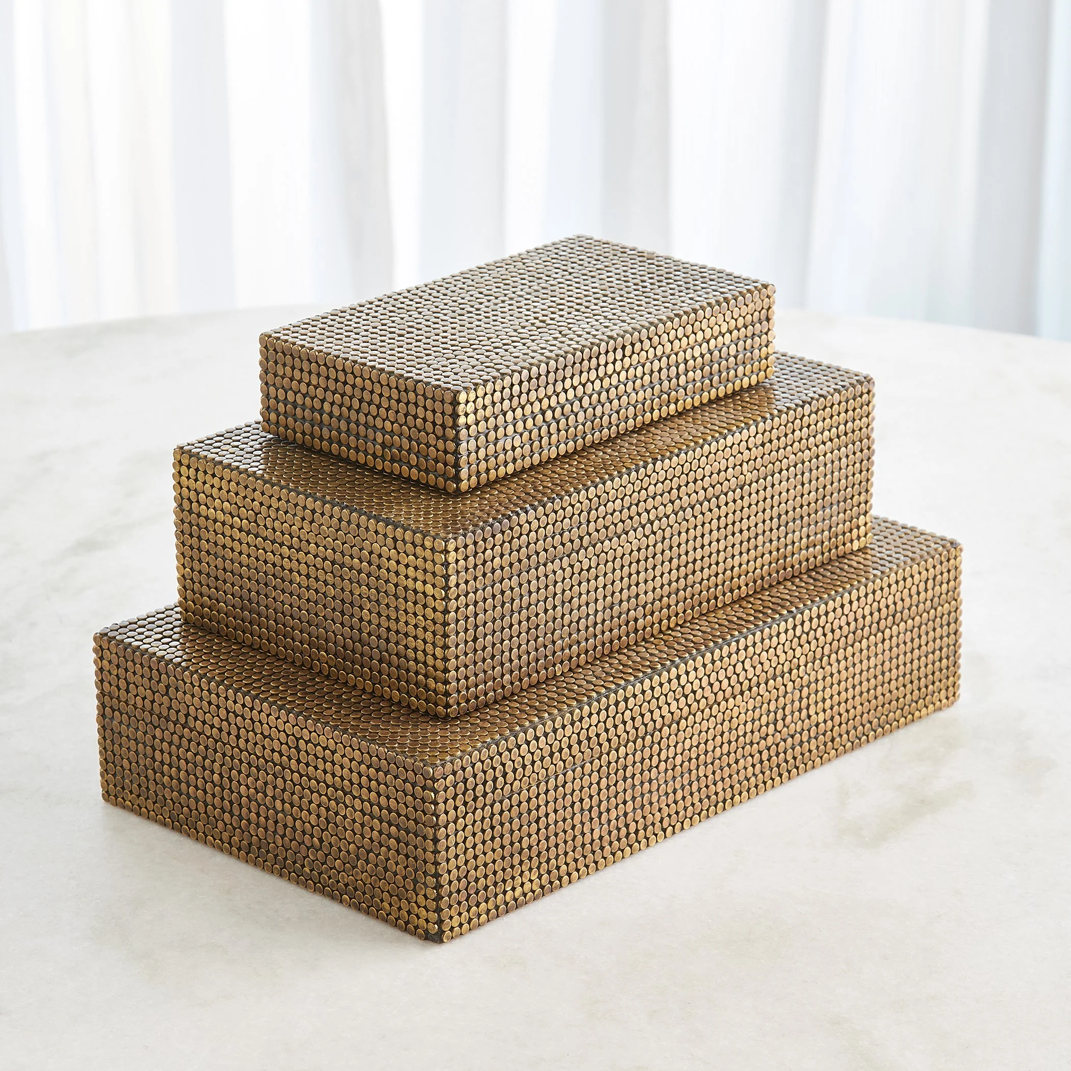 Global Views Lames Boxes and Trays Aged Brass - Image 6