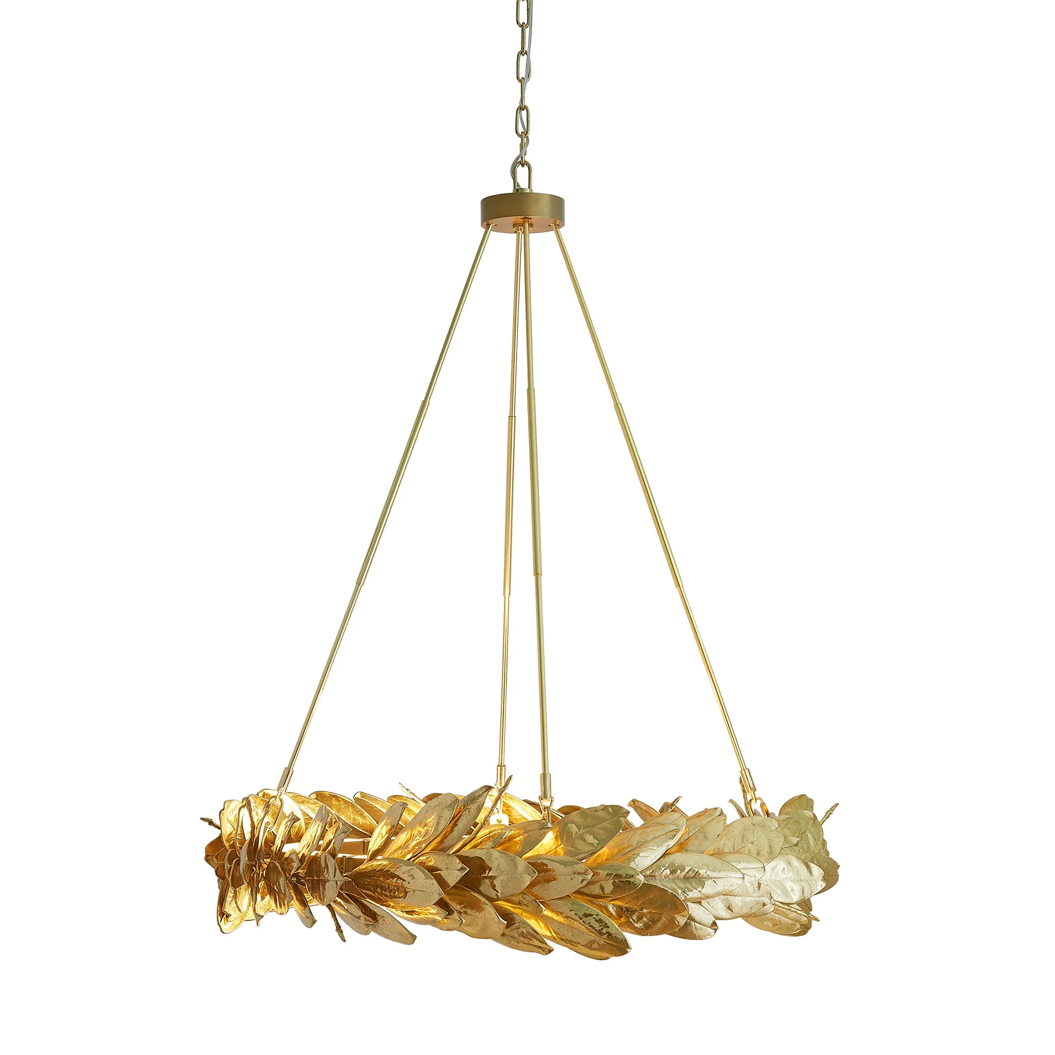 Global Views Laurel Chandelier-Brass - Image 5