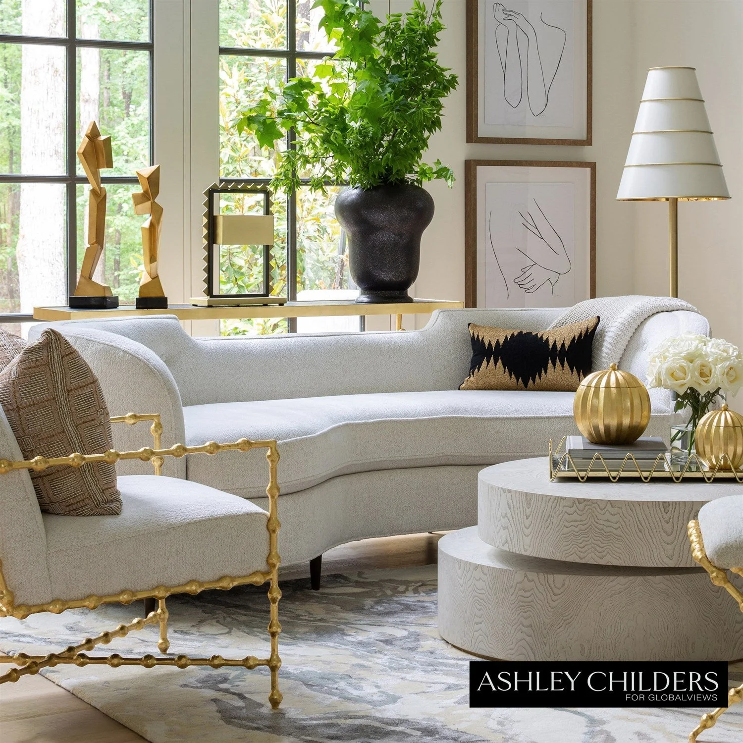 Global Views Lauren Sofa-Avoletta by Ashley Childers - Image 3