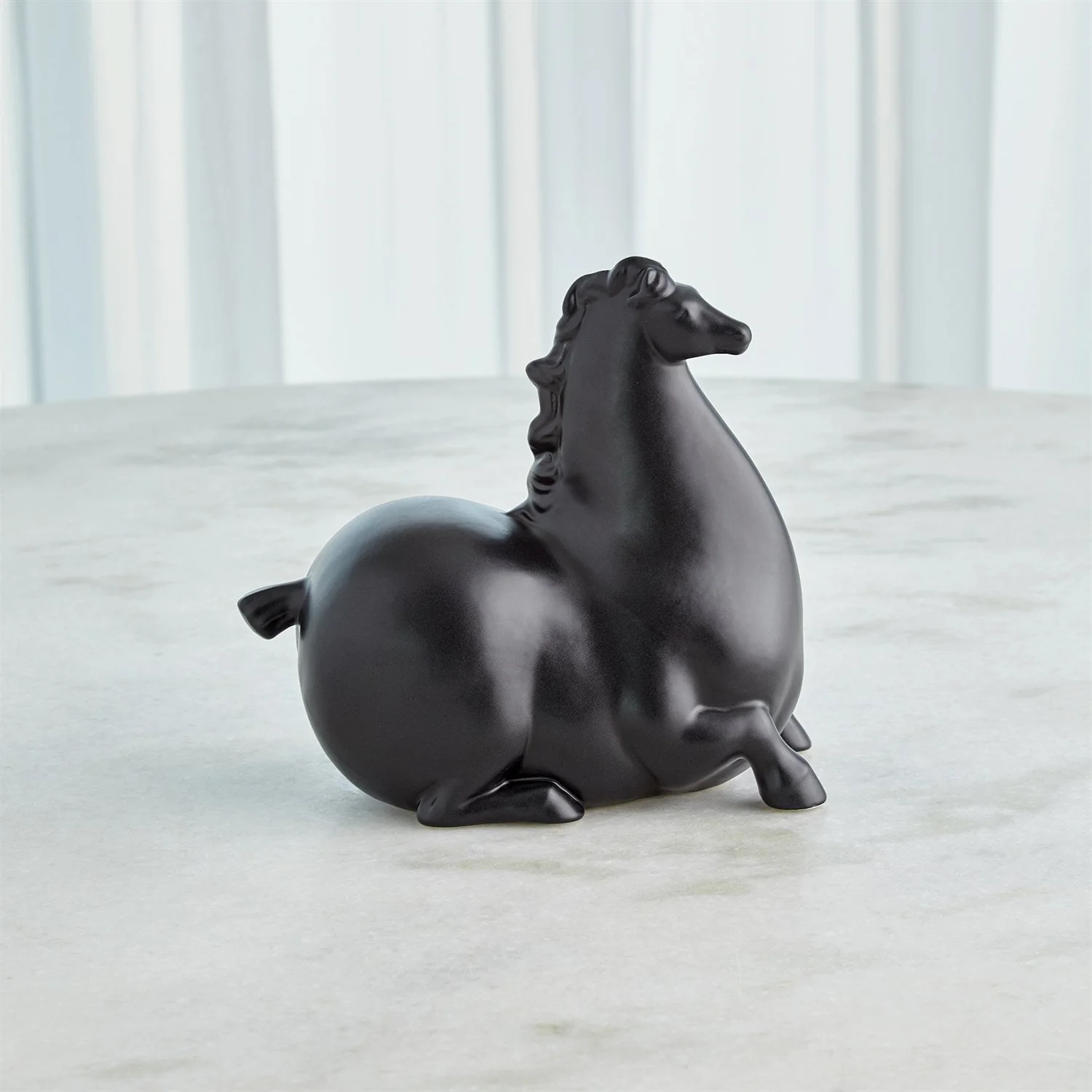 Global Views Libertino Horse - Matte Black - Image 2